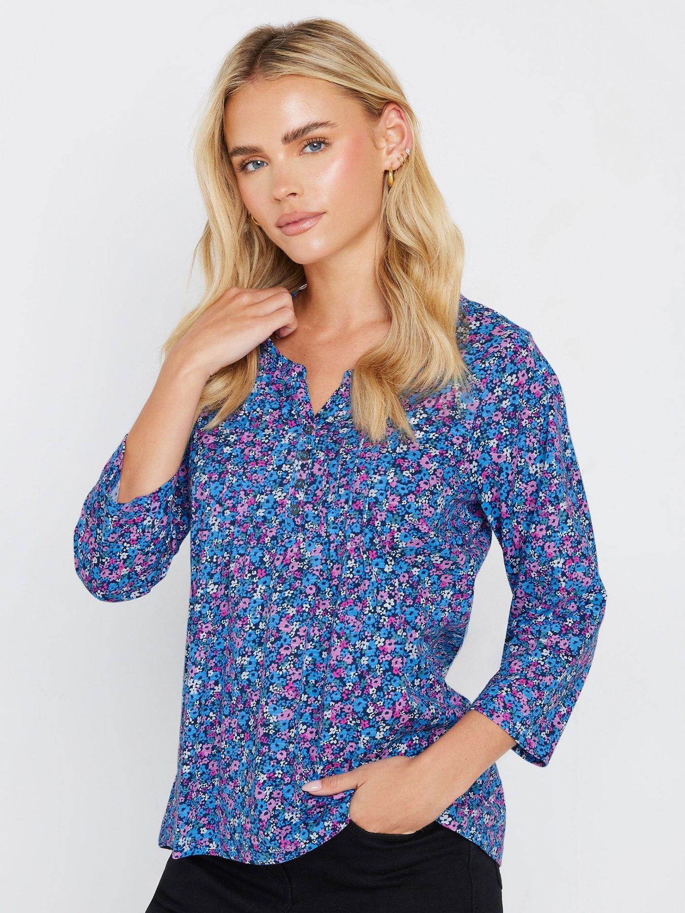  image of mco-petite-34-sleeve-top-pink