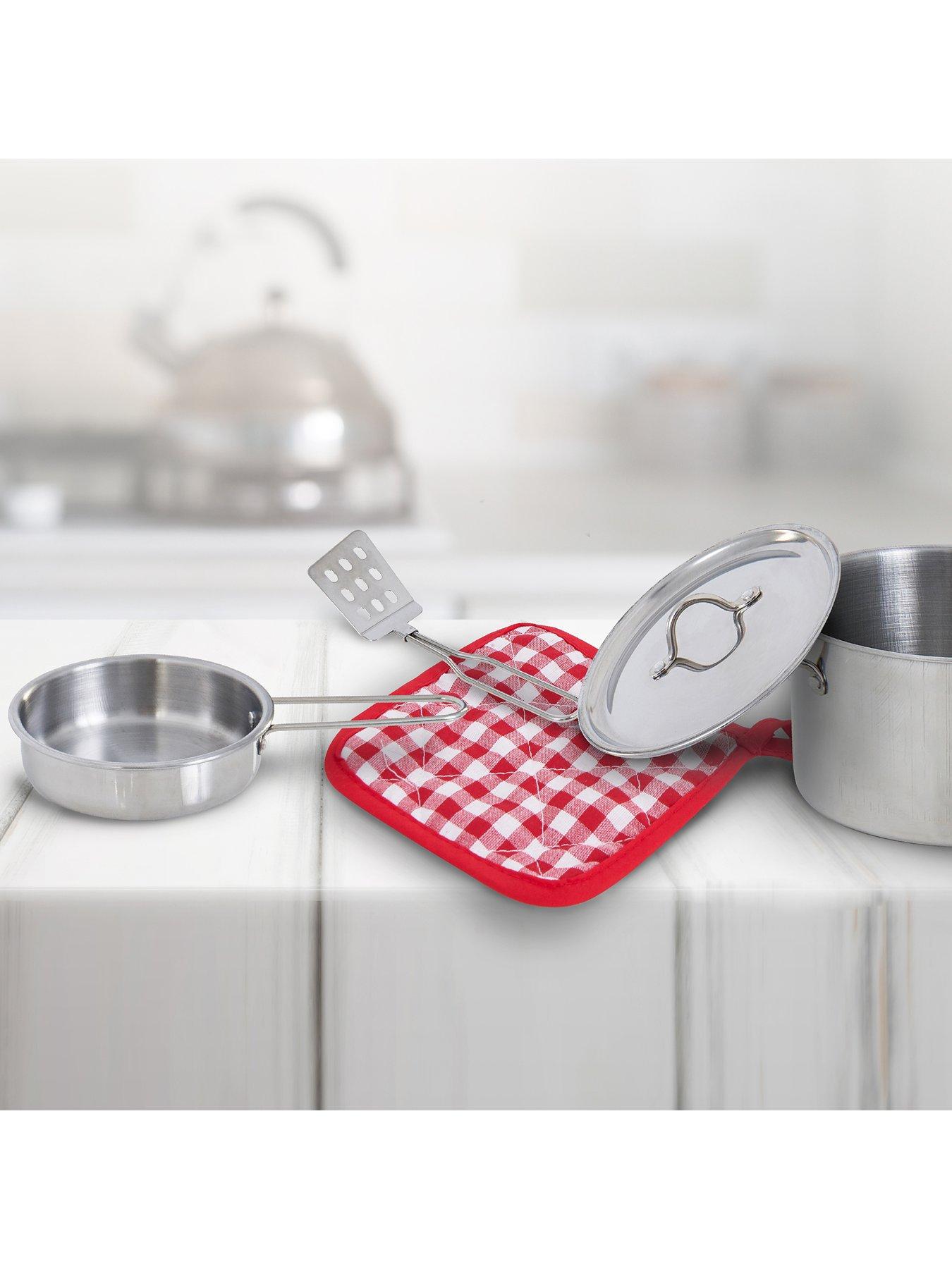  image of teamson-kids-little-chef-frankfurt-stainless-steel-cooking-accessory-set-multi-color--11-pcs