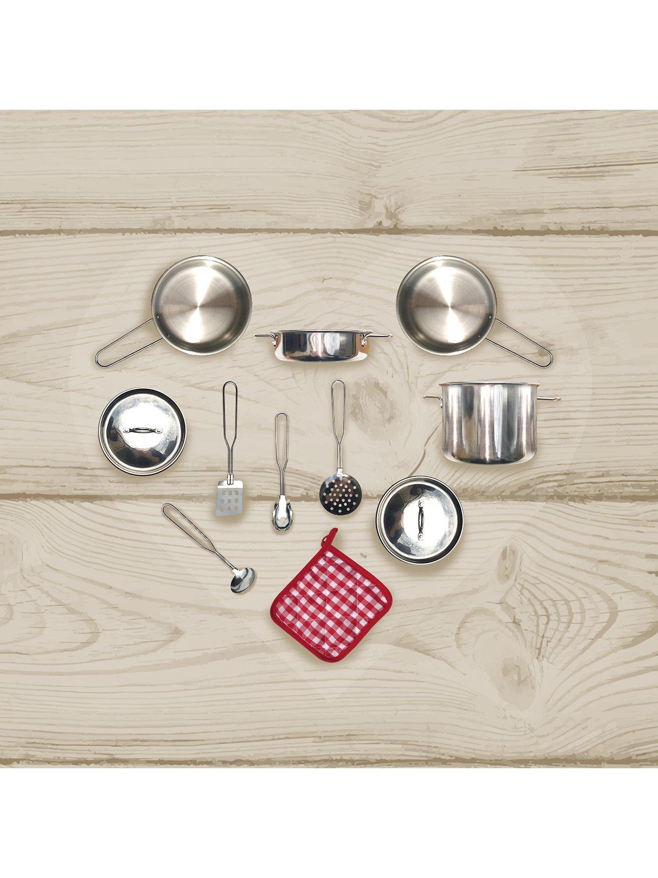  image of teamson-kids-little-chef-frankfurt-stainless-steel-cooking-accessory-set-multi-color--11-pcs