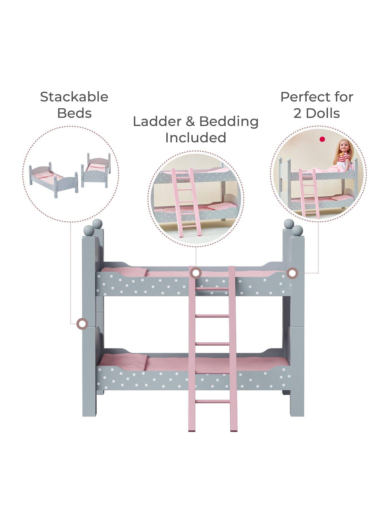 Image 3 of 7 of Teamson Kids Olivia's Little World Doll's&nbsp;Double Bunk Bed - Polka Dots