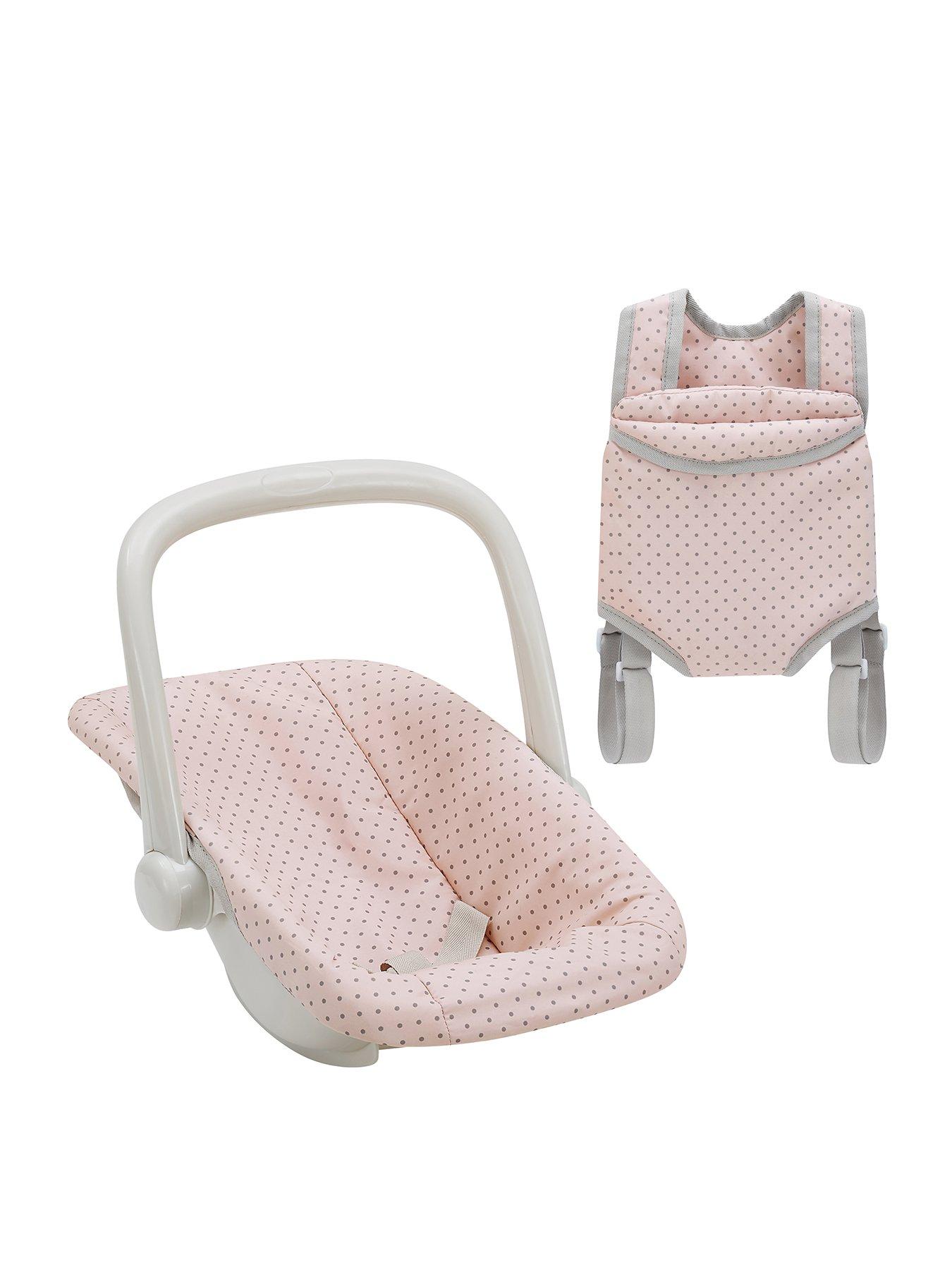 Image 1 of 6 of Teamson Kids Olivia's Little World Polka Dot Princess 2pc. Baby Doll Carrier and Car Seat Set