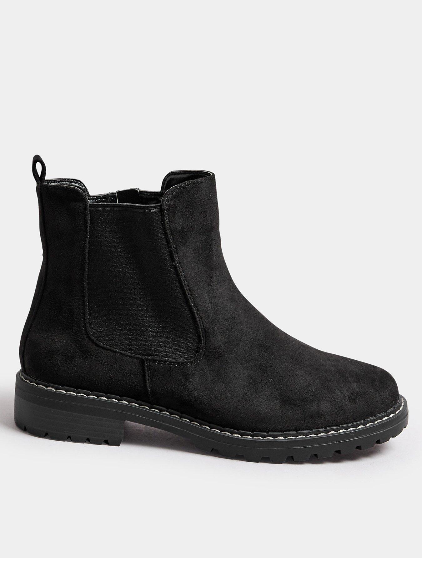 undefined Faux Suede Chelsea Boots In Extra Wide EEE Fit - Black