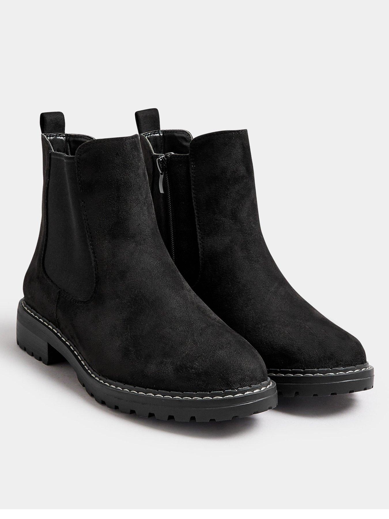 Image 2 of 4 of Yours Faux Suede Chelsea Boots In Extra Wide EEE Fit - Black