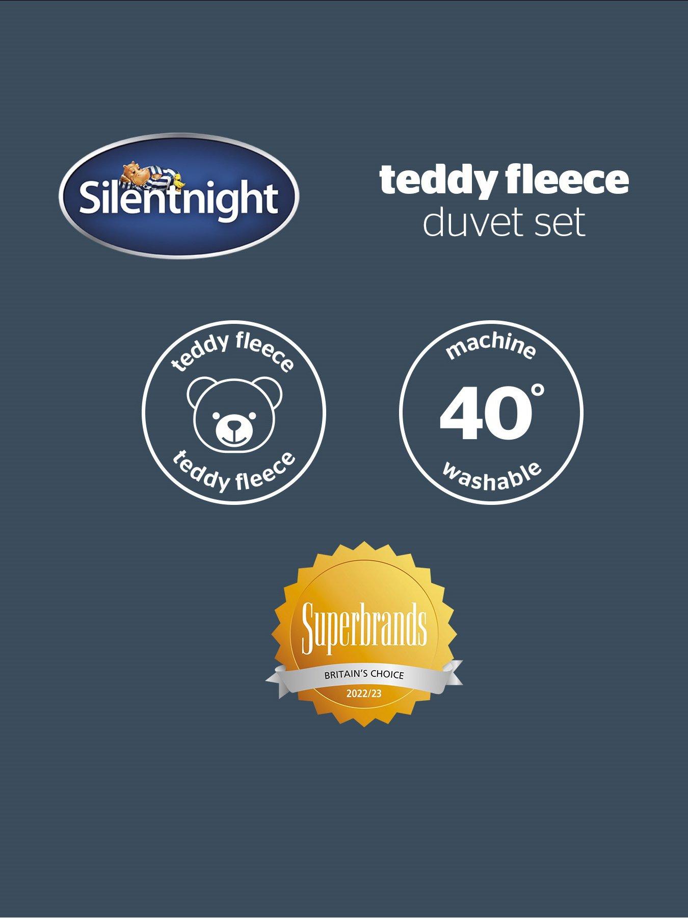Image 5 of 5 of Silentnight Teddy Fleece Duvet Set - Sage - King
