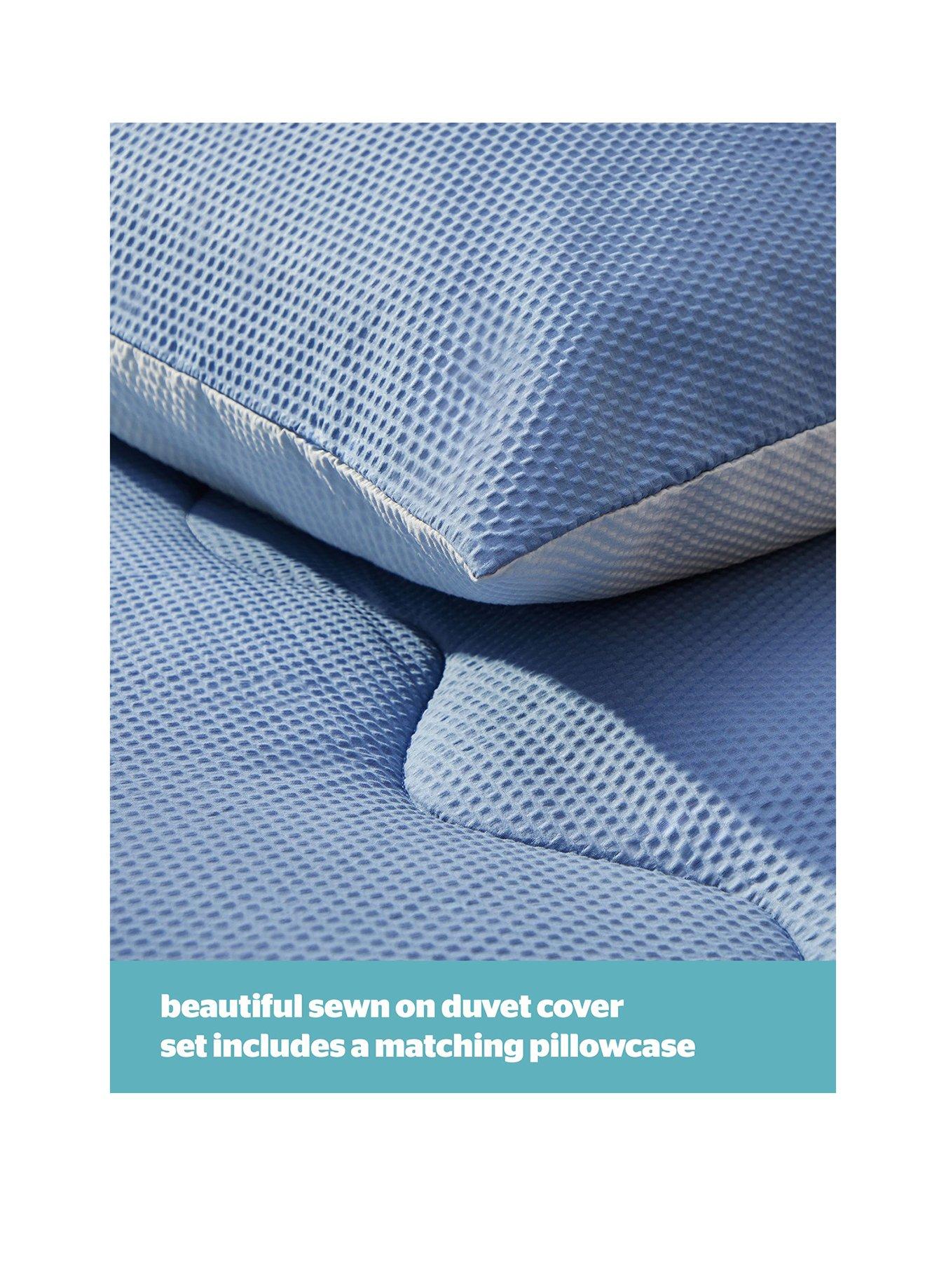  image of silentnight-seersucker-coverless-duvet-and-pillowcase-set-105-tog-greyblue-double
