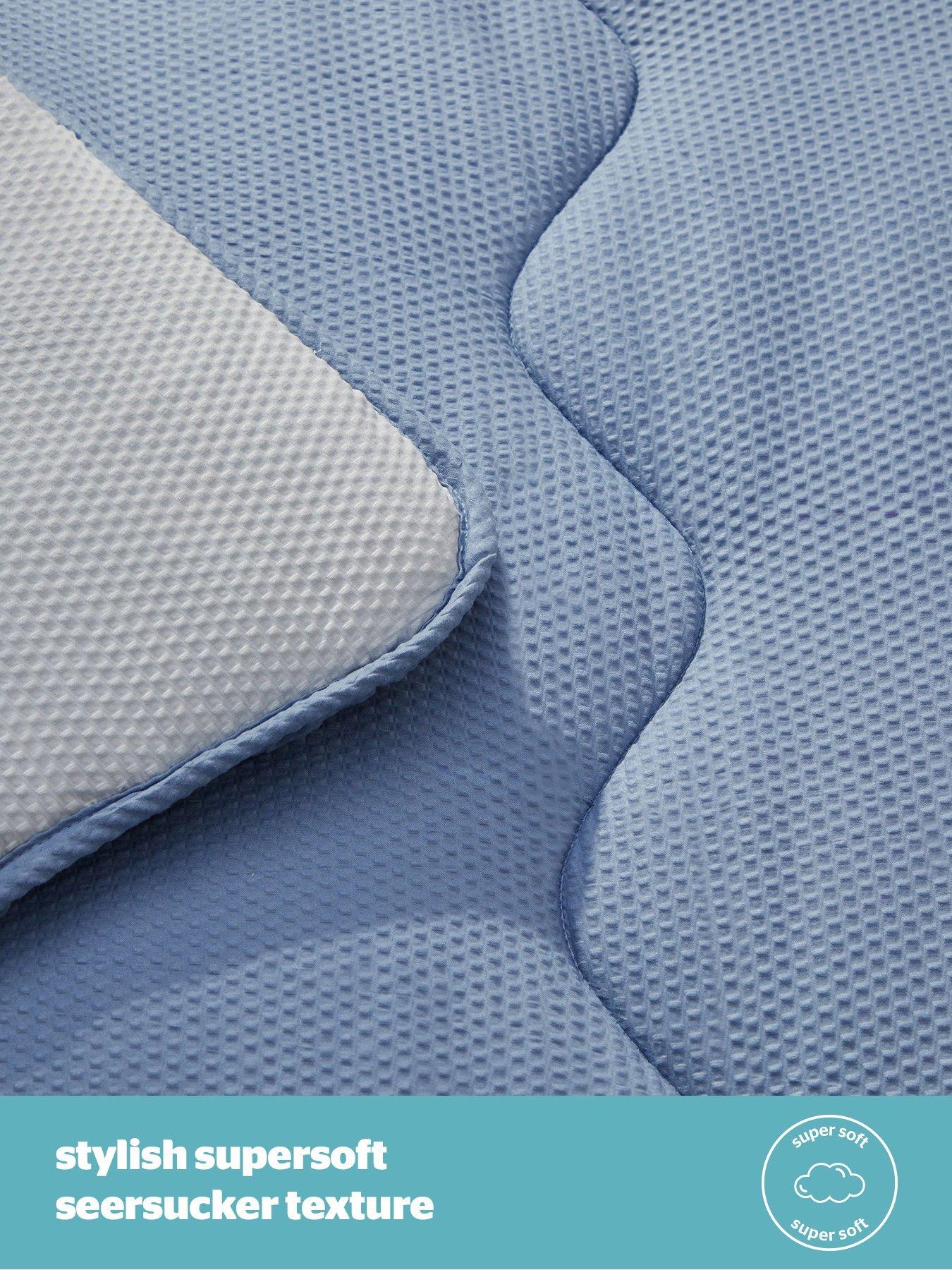  image of silentnight-seersucker-coverless-duvet-and-pillowcase-set-105-tog-greyblue-double