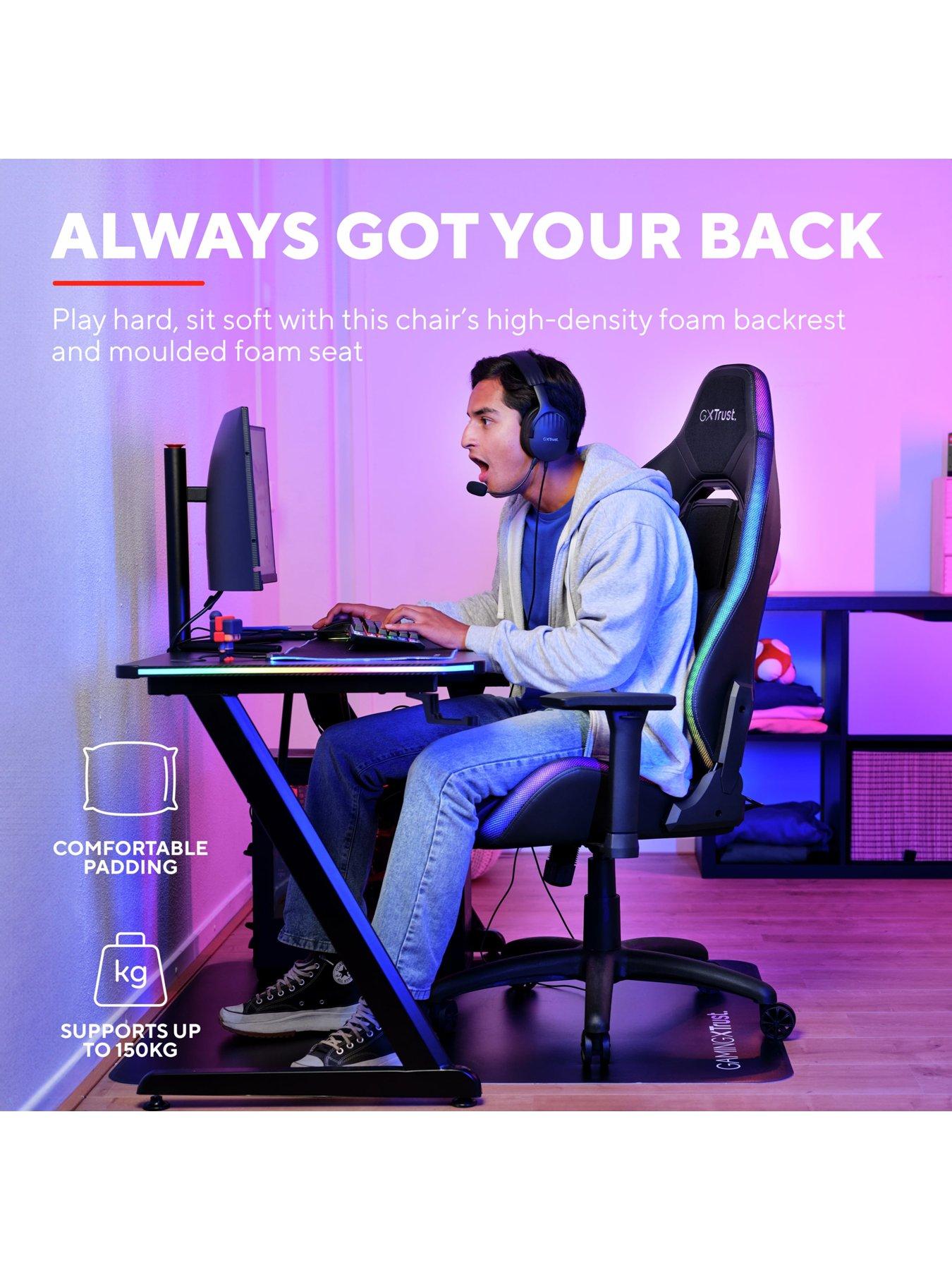  image of trust-gxt719-ruya-rgb-adjustable-gaming-chair-black