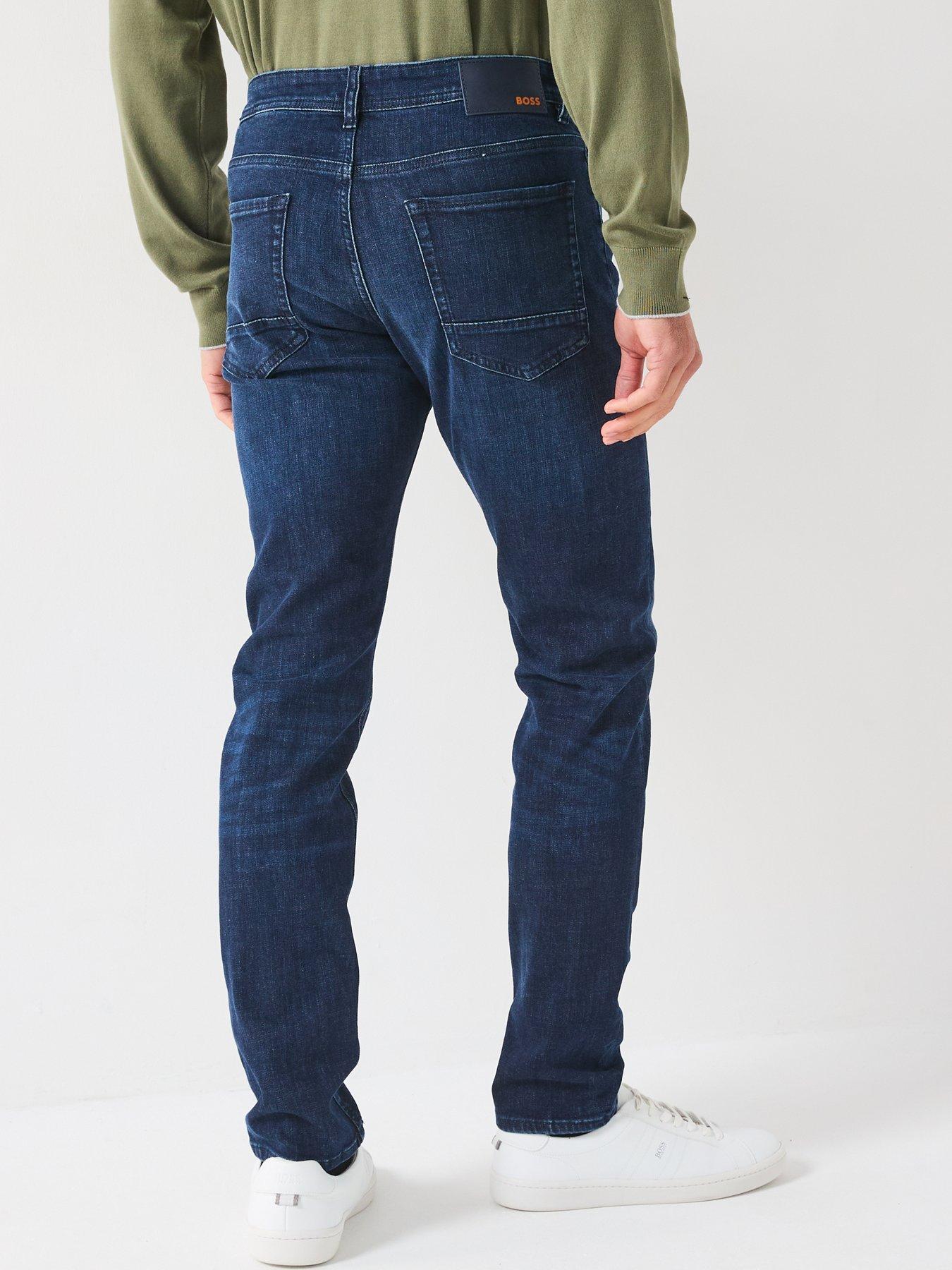  image of boss-taber-bc-tapered-fit-jeans-navy