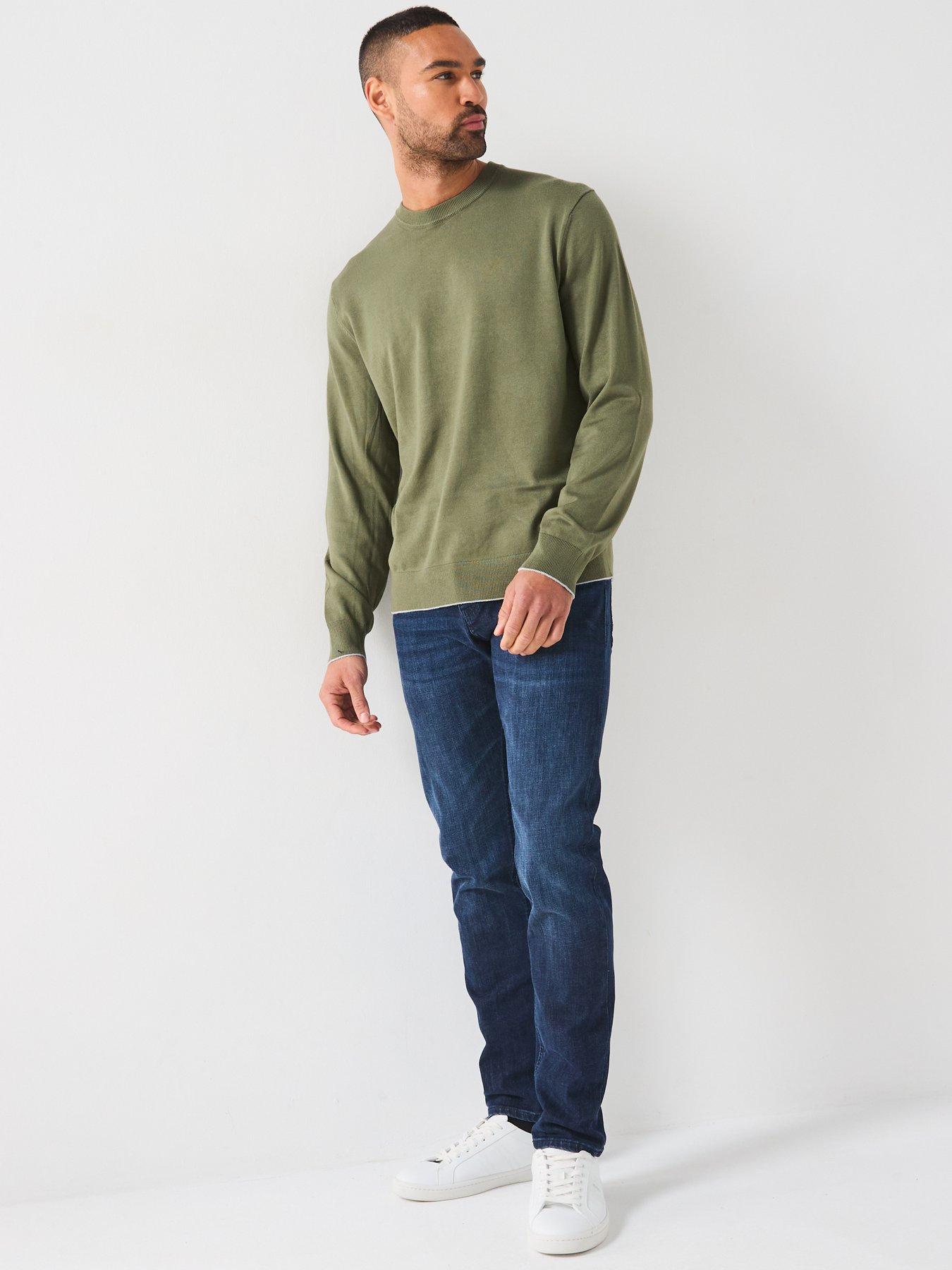  image of boss-taber-bc-tapered-fit-jeans-navy