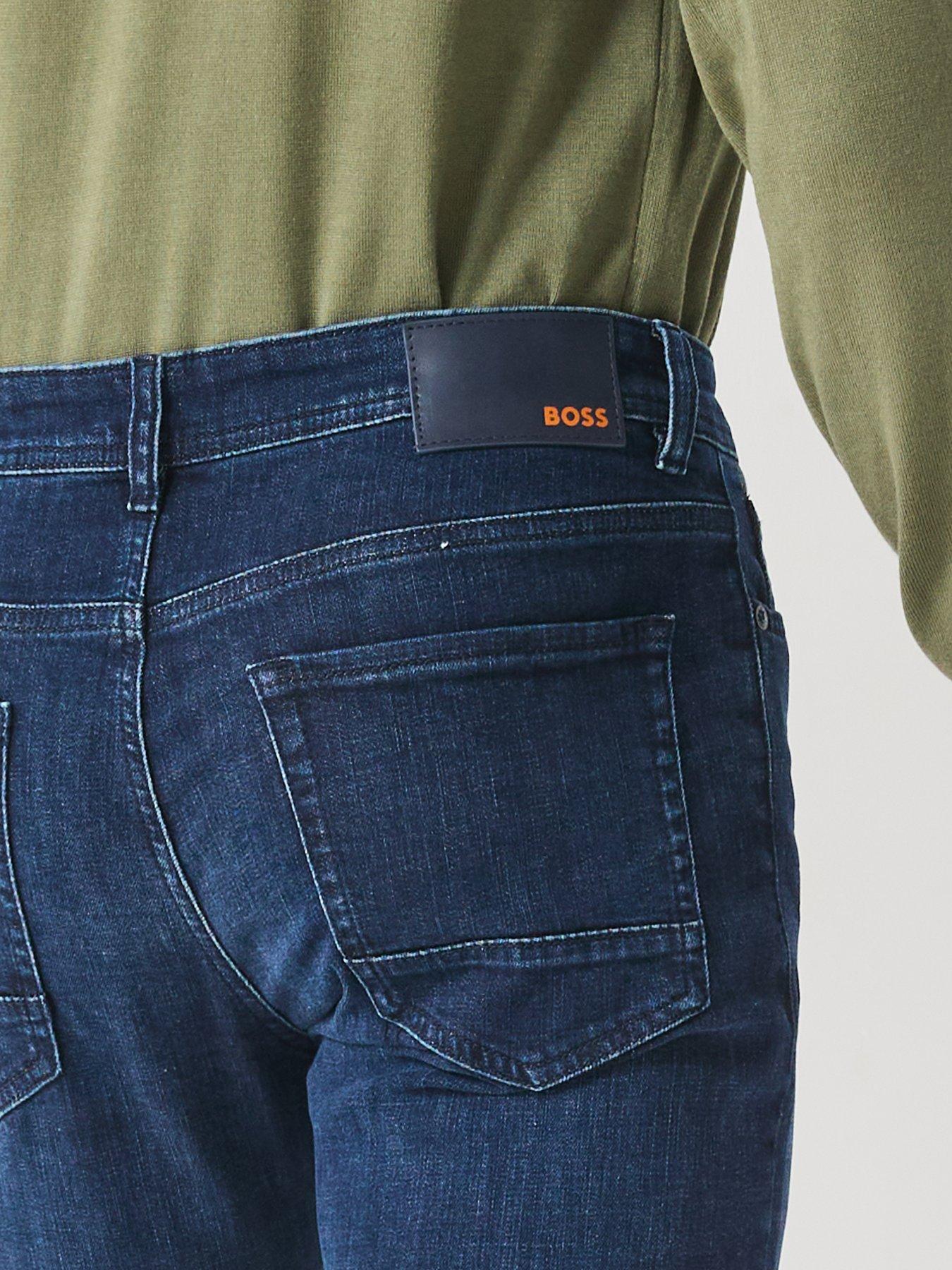  image of boss-taber-bc-tapered-fit-jeans-navy