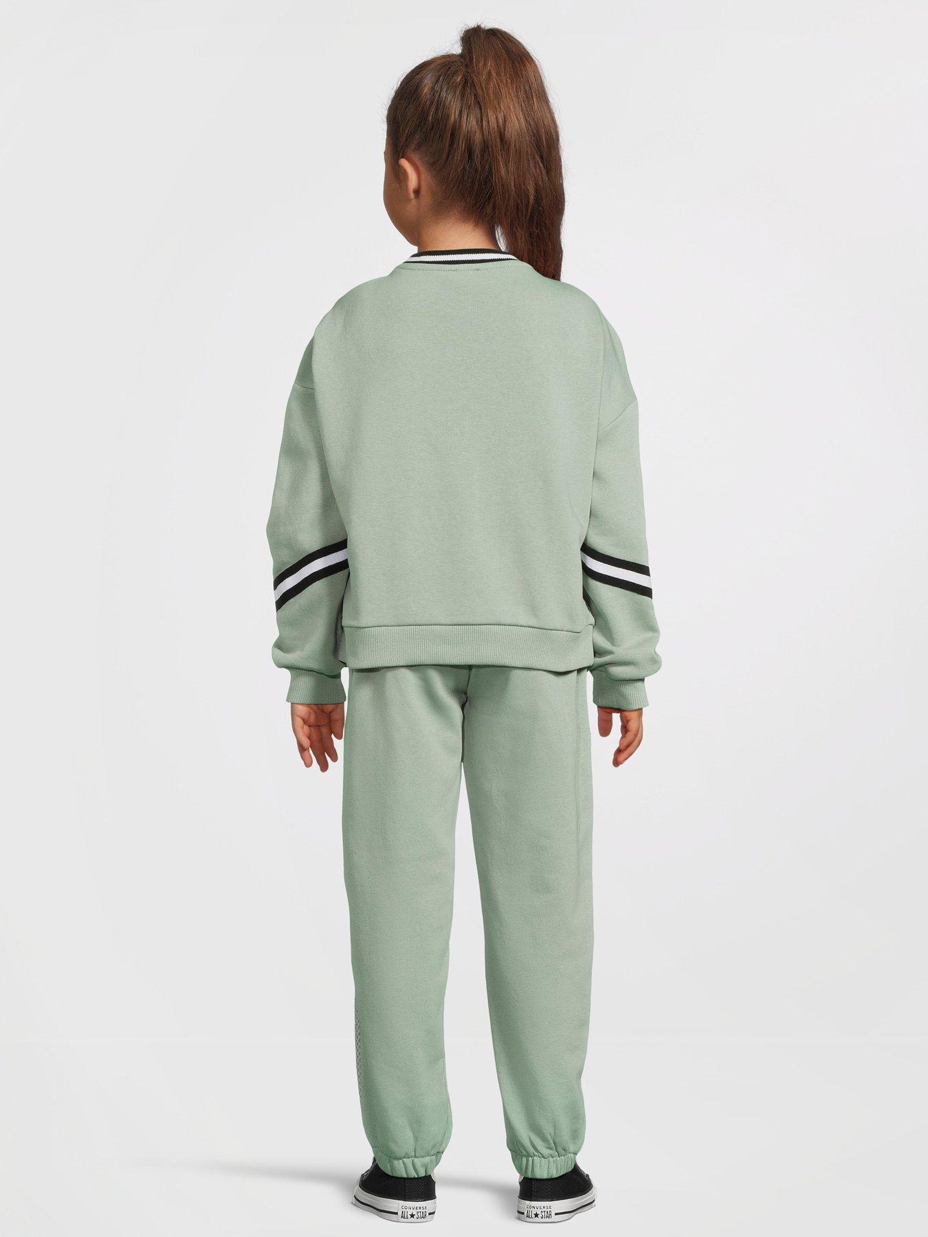  image of river-island-girls-iconic-sweatshirt-set-khaki