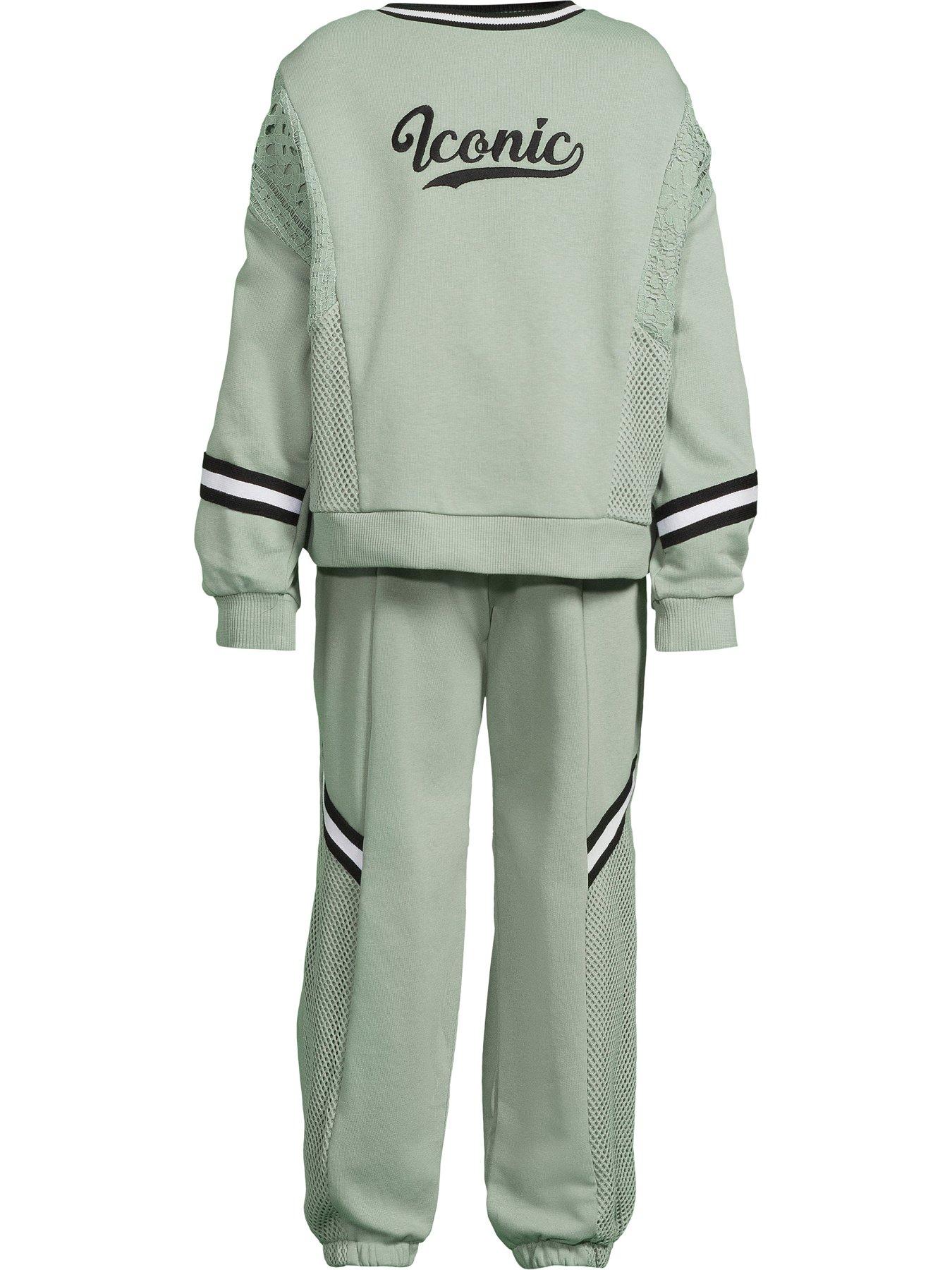  image of river-island-girls-iconic-sweatshirt-set-khaki