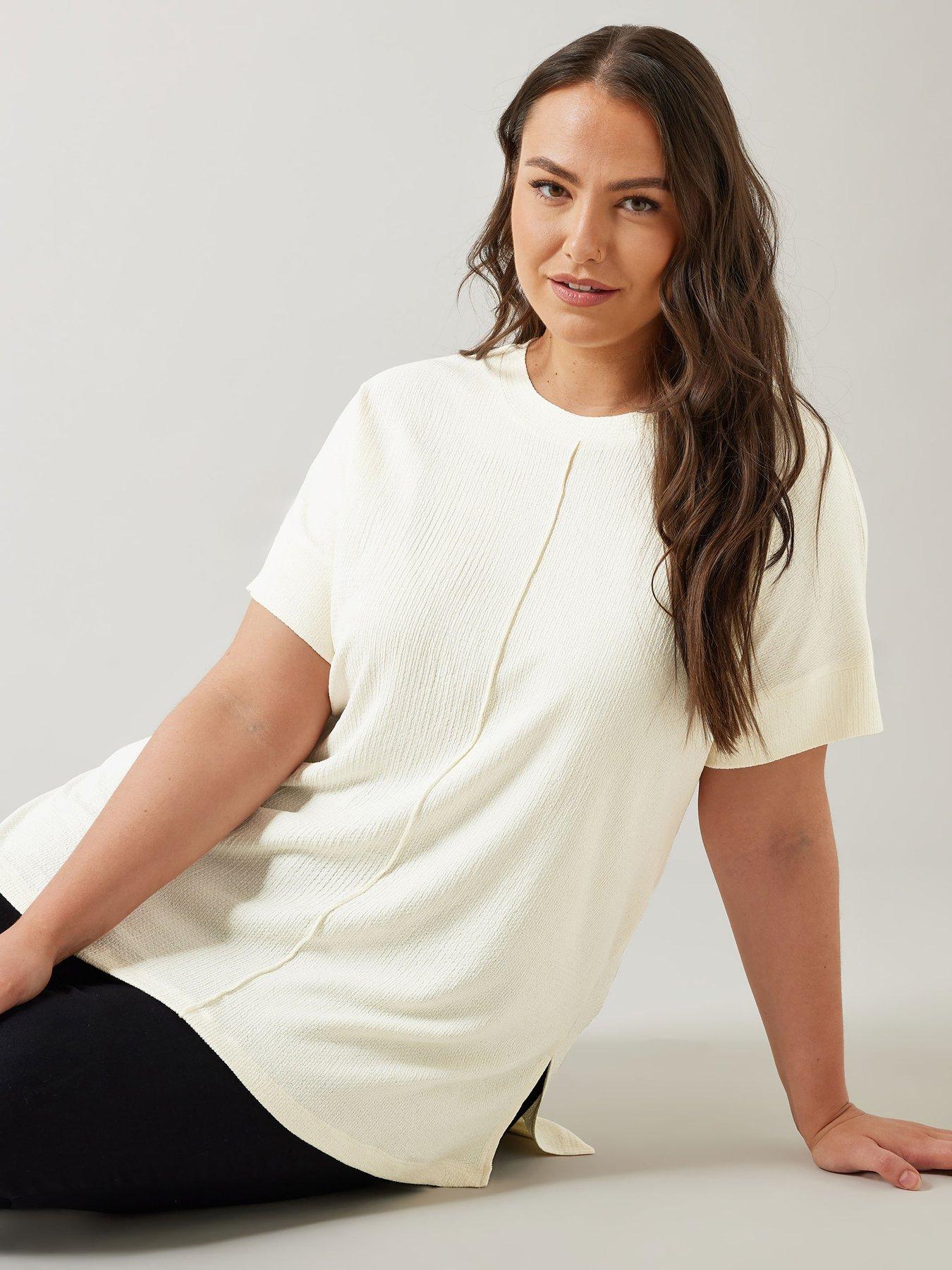 undefined Textured Seam Detail Top - Ivory