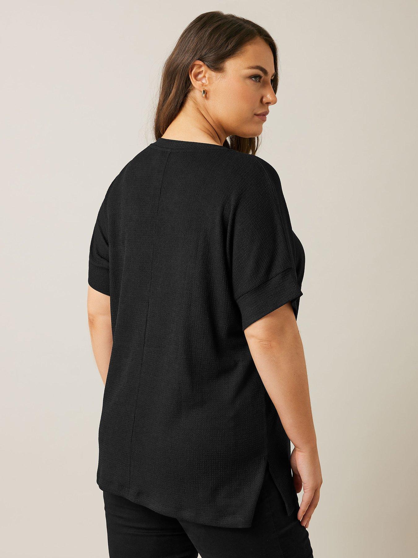  image of evans-textured-seam-detail-top-black