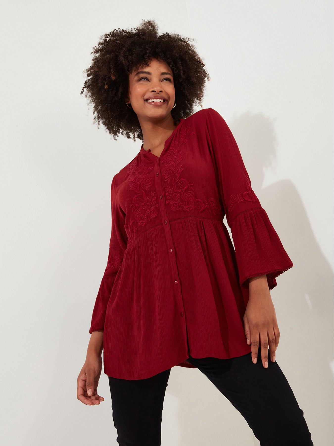  image of joe-browns-truly-remarkable-embroidered-blouse--red