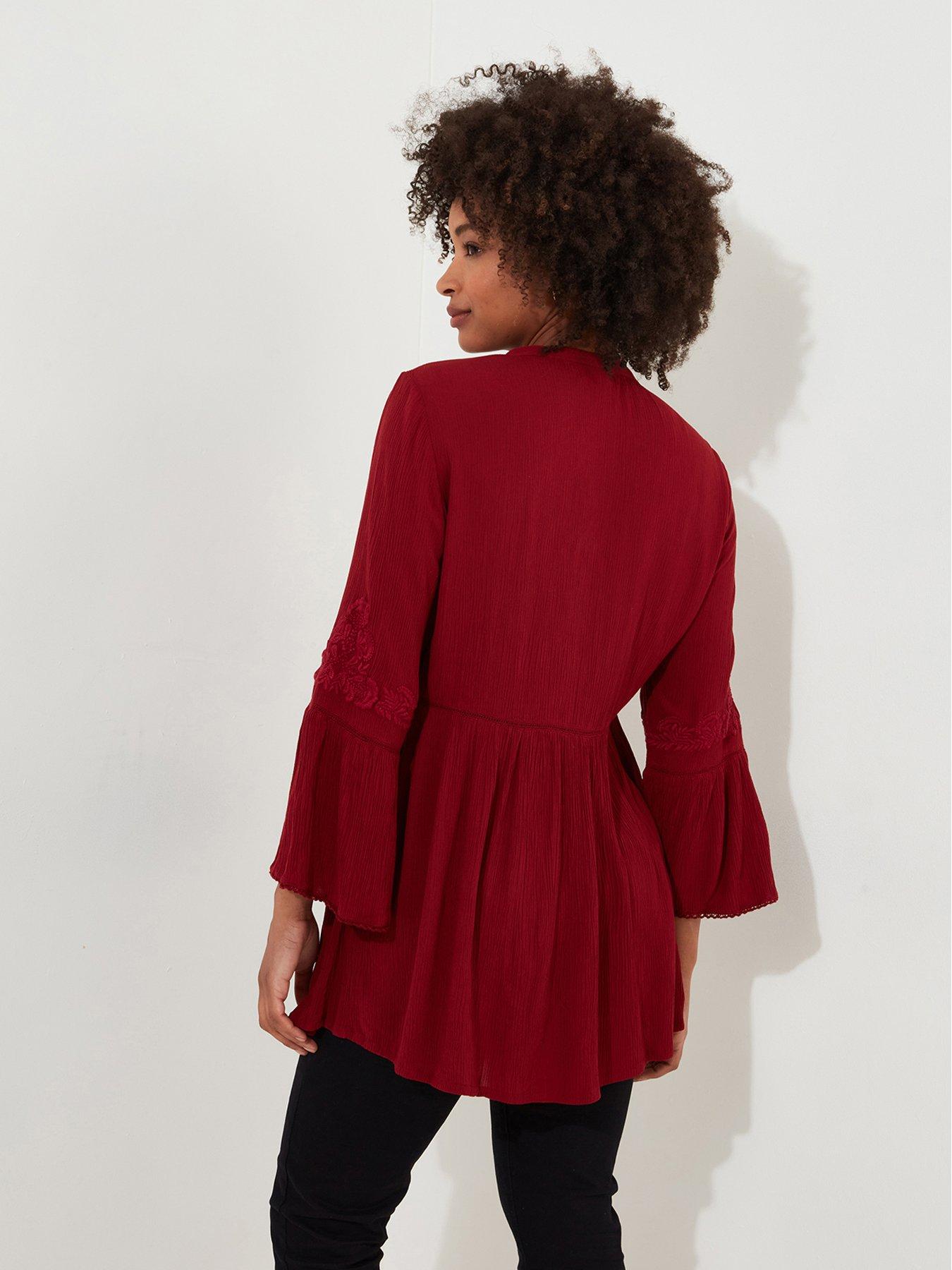  image of joe-browns-truly-remarkable-embroidered-blouse--red
