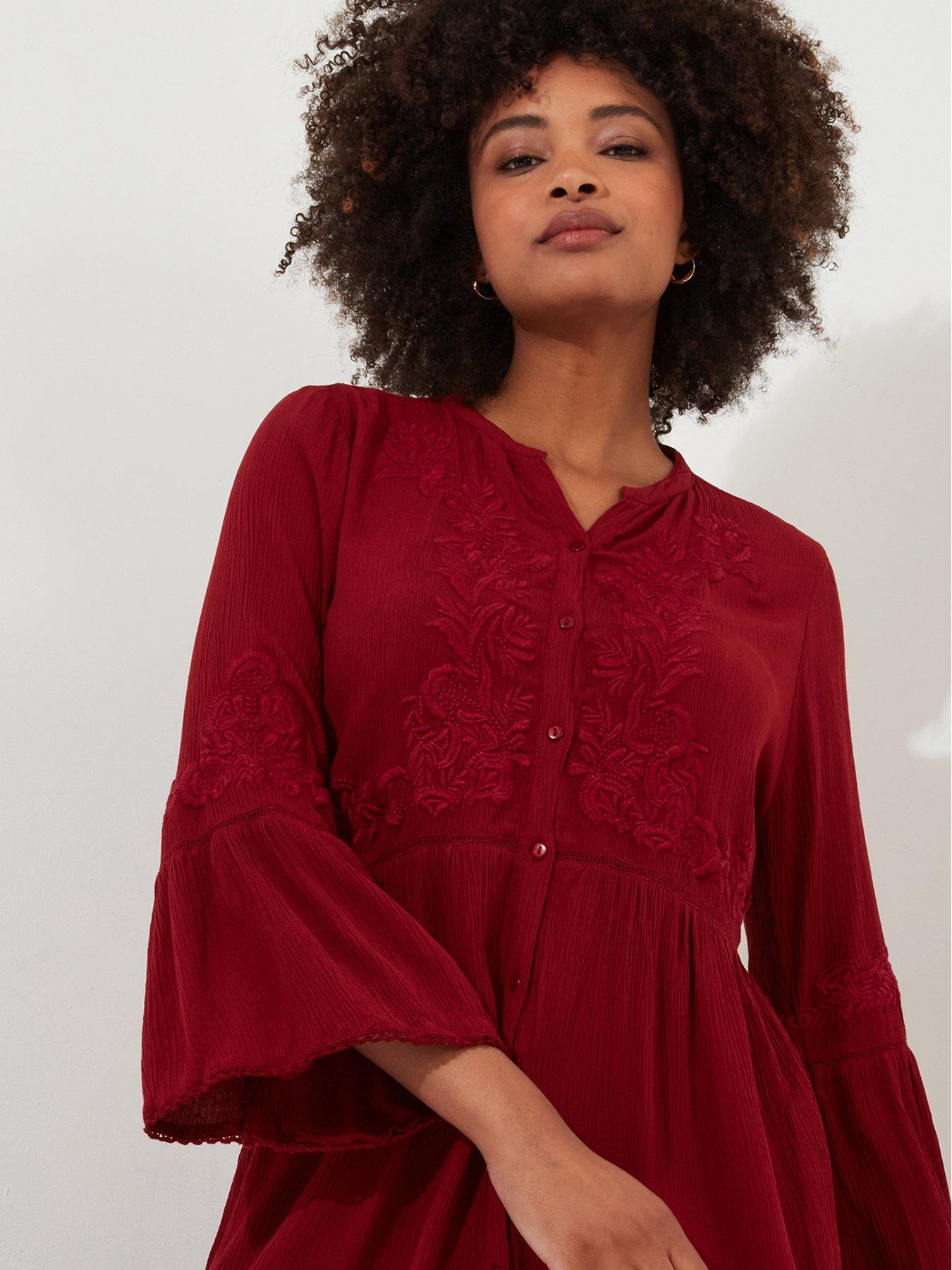  image of joe-browns-truly-remarkable-embroidered-blouse--red