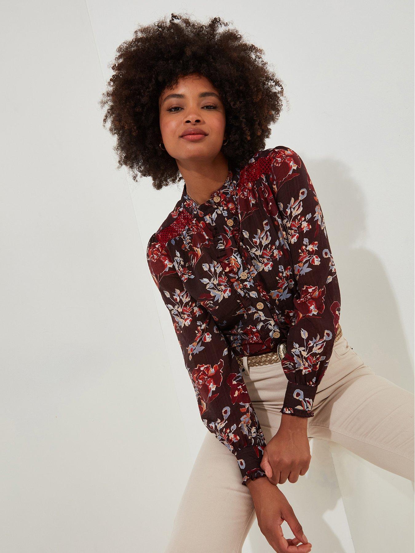  image of joe-browns-floral-blouse-and-cami--purple
