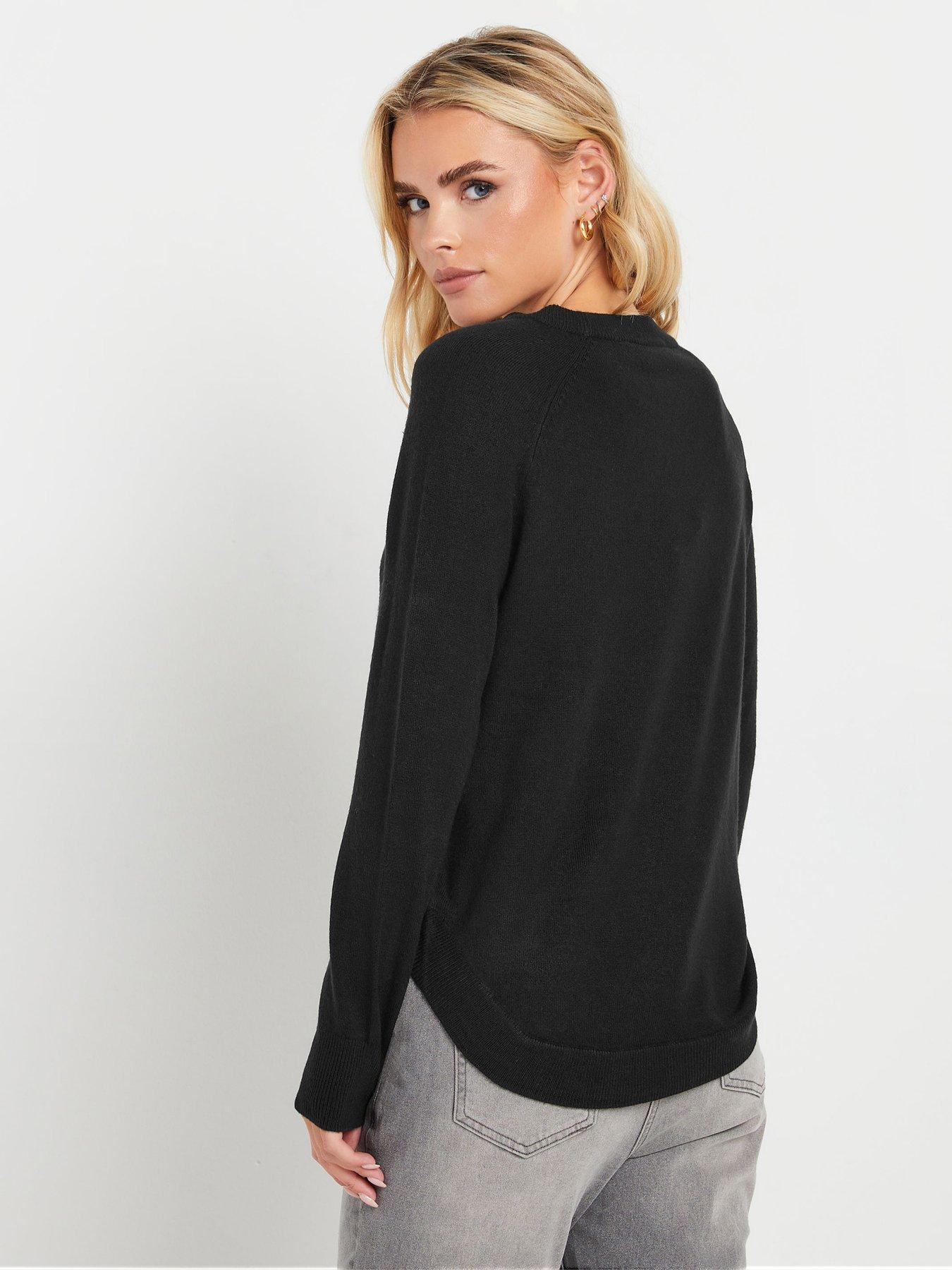 image of pixiegirl-petite-button-side-jumper-black