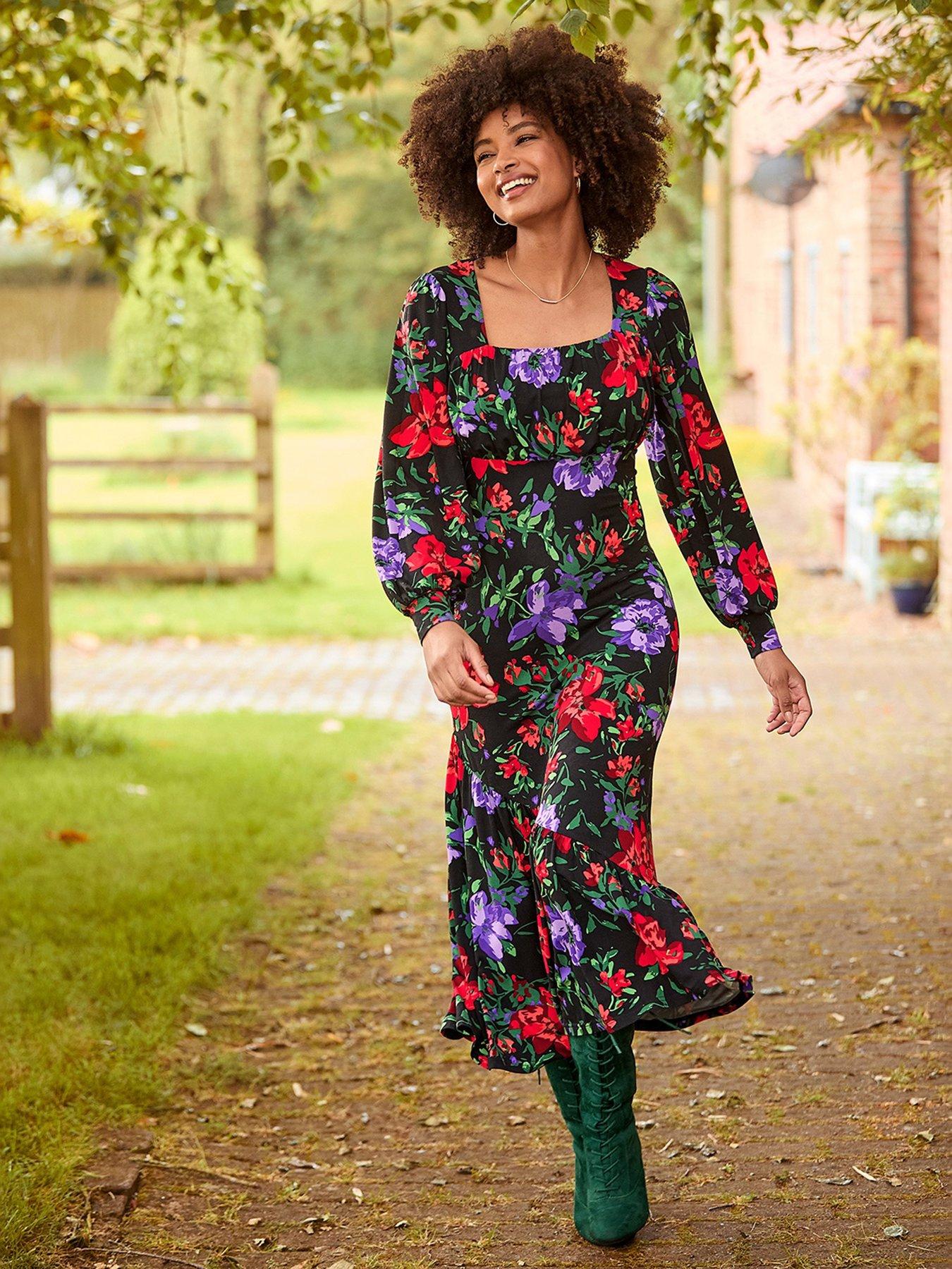  image of joe-browns-shona-floral-print-midaxi-dress-multi