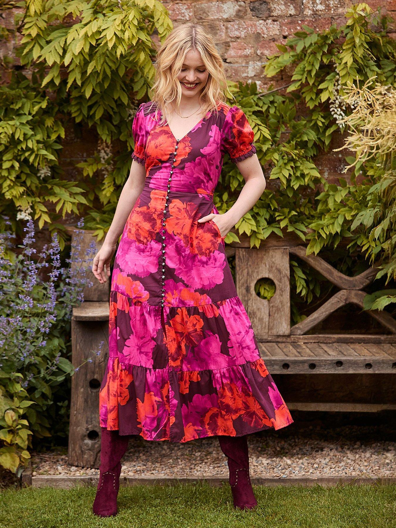 undefined Stunning Florals Dress -pink