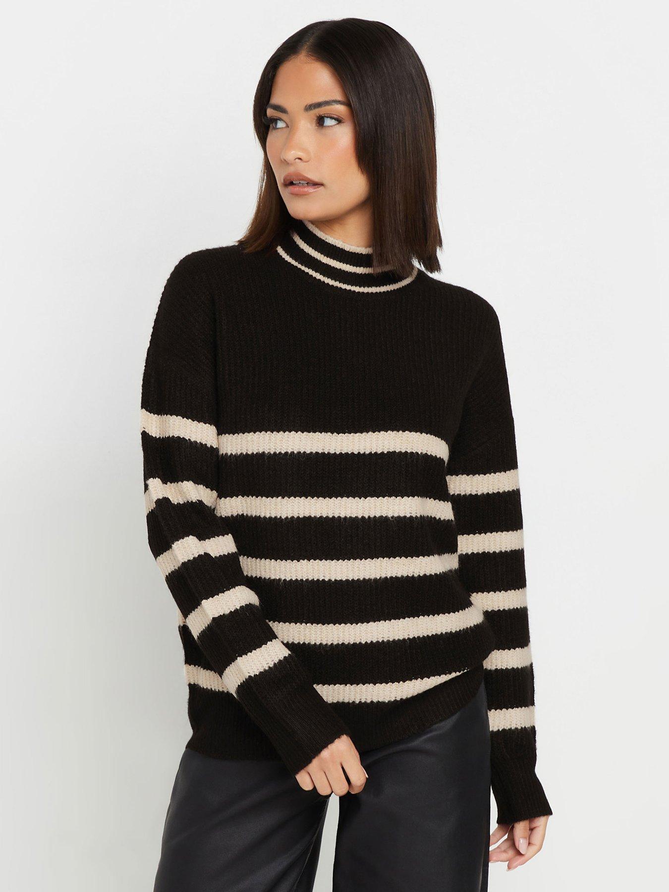  image of pixiegirl-petite-stripe-jumper-black