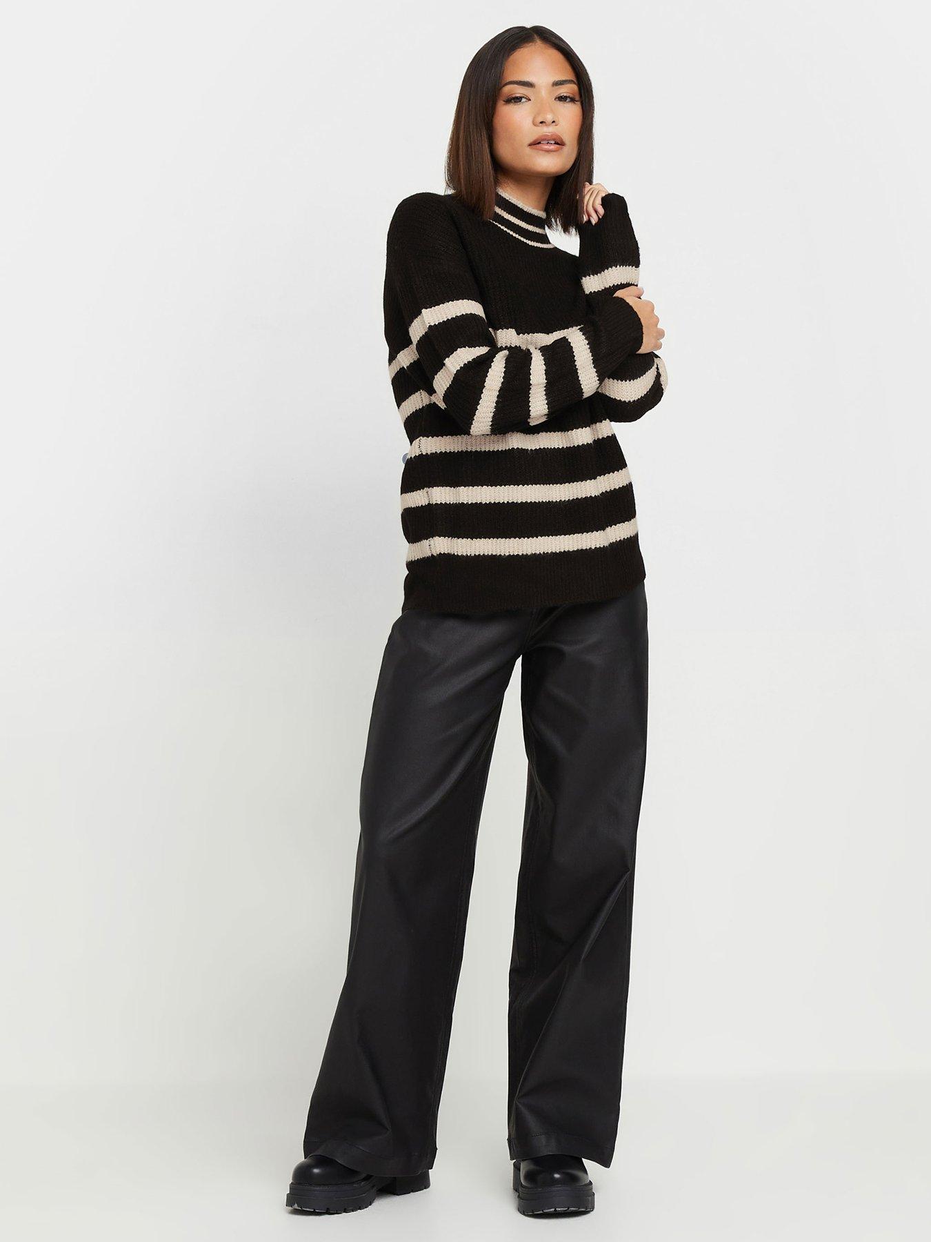  image of pixiegirl-petite-stripe-jumper-black