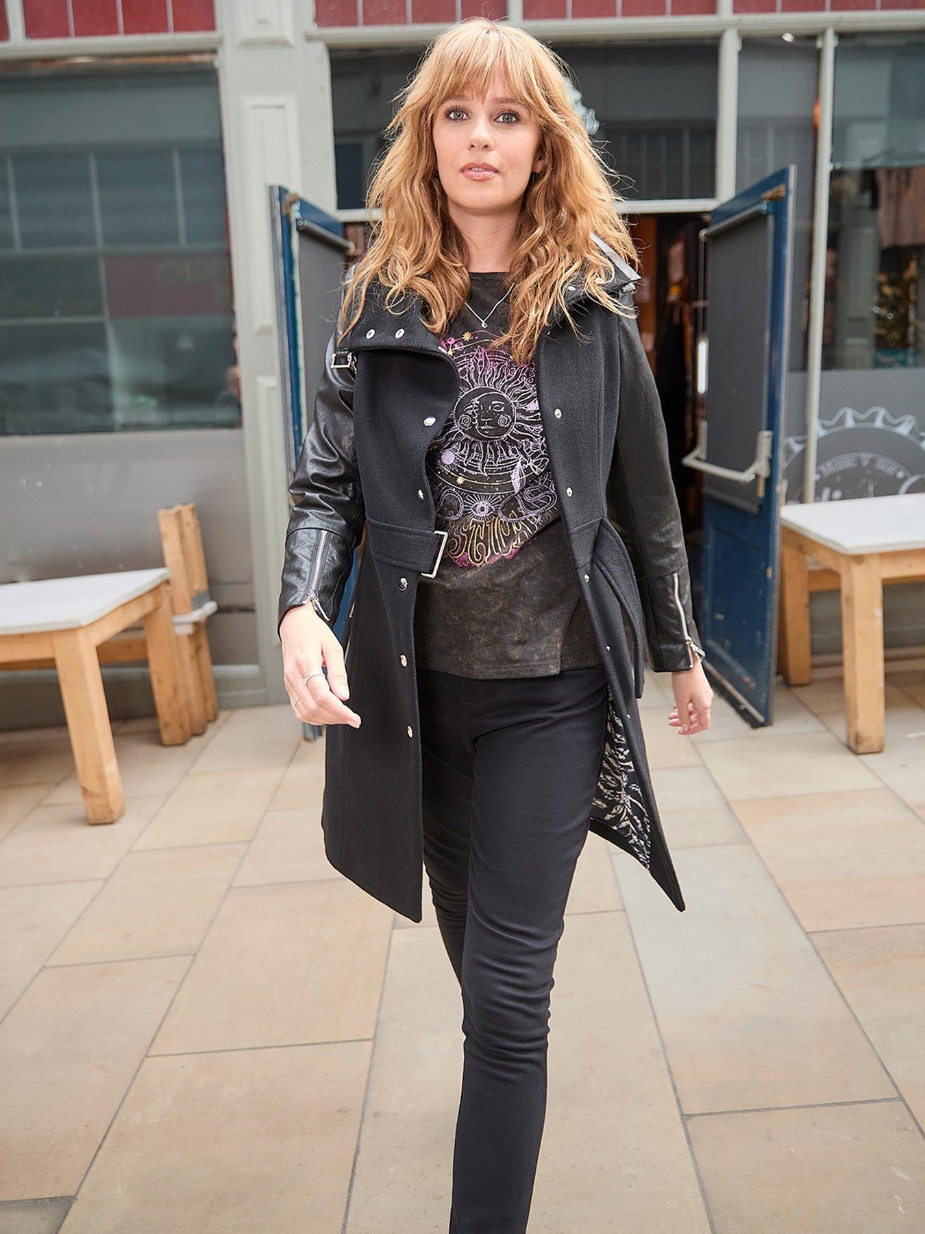 undefined Black Longline Biker Jacket