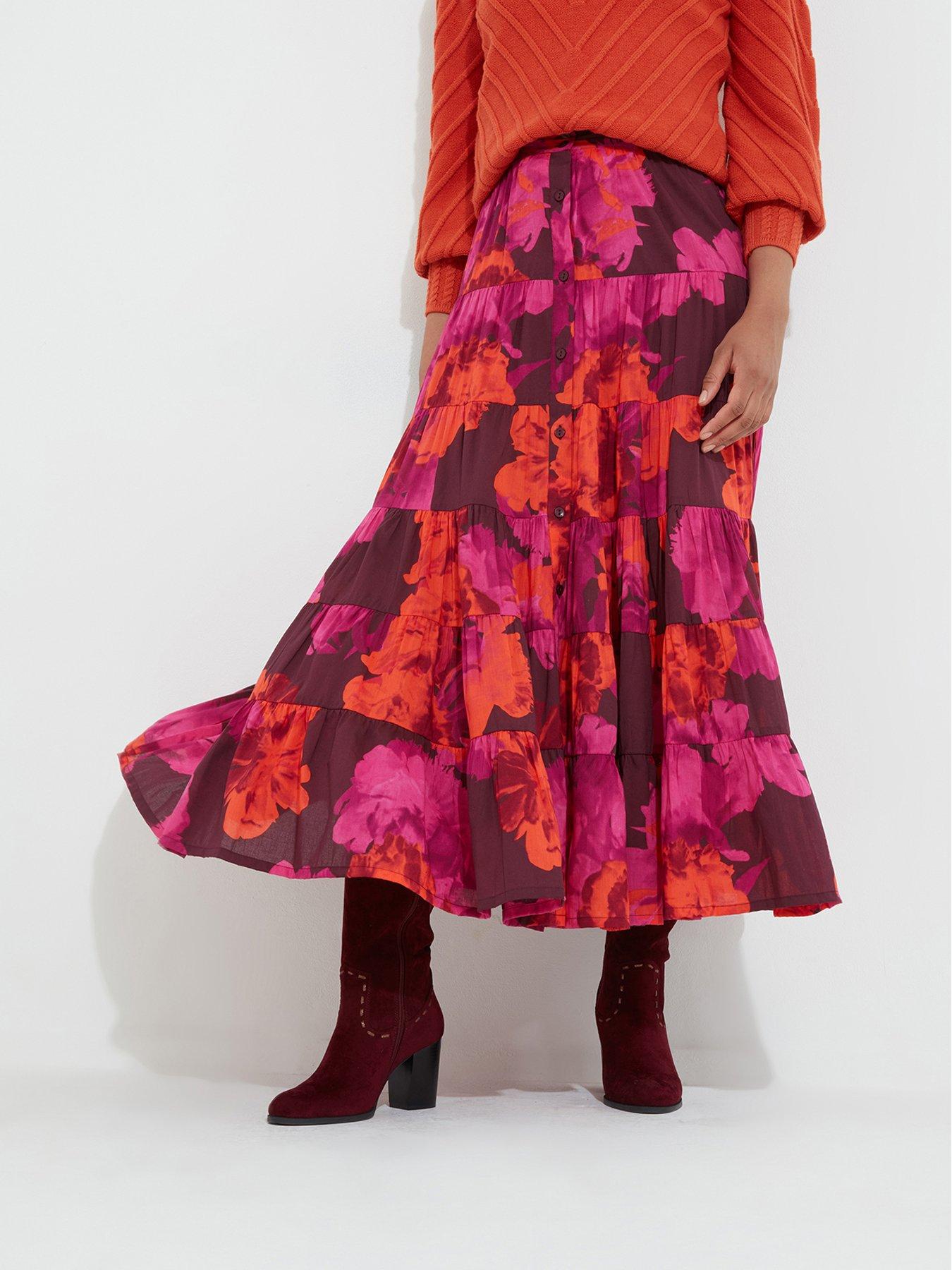 undefined Stunning Florals Skirt -pink