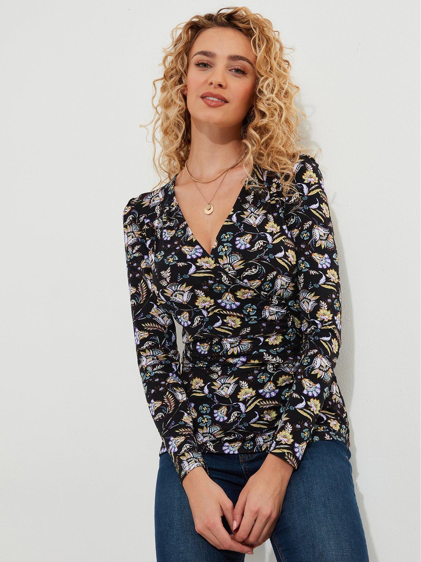 Image 1 of 6 of Joe Browns Aria Jersey Wrap Top -black