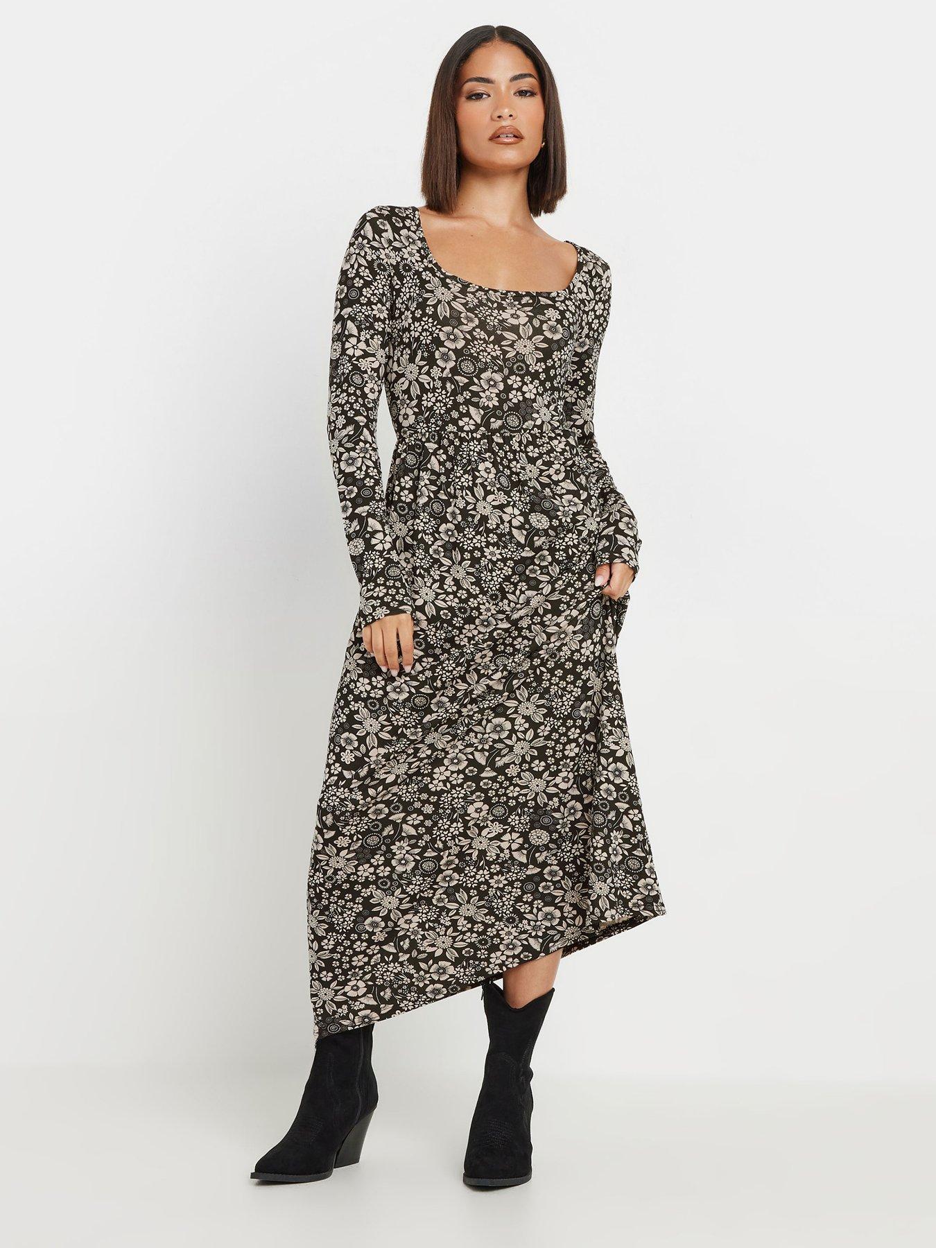 Petite long sleeve midi dress deals