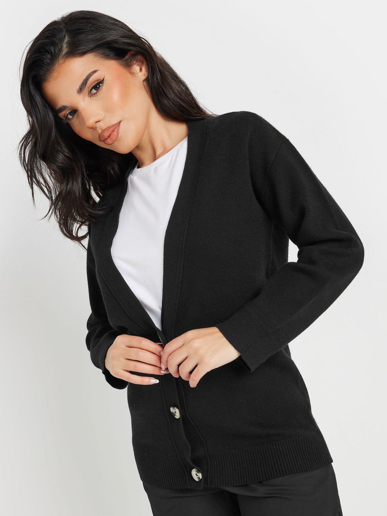 undefined Petite Boyfriend Cardigan - Black