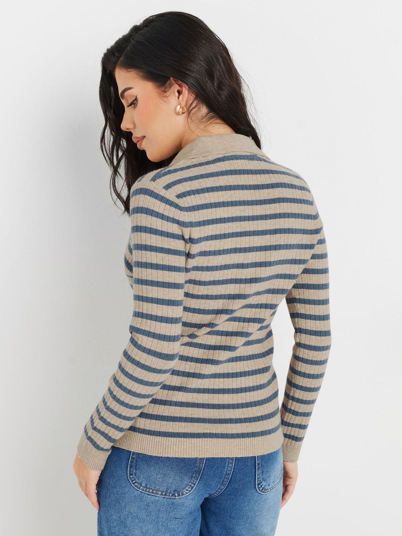  image of pixiegirl-petite-collar-stripe-jumper-multi
