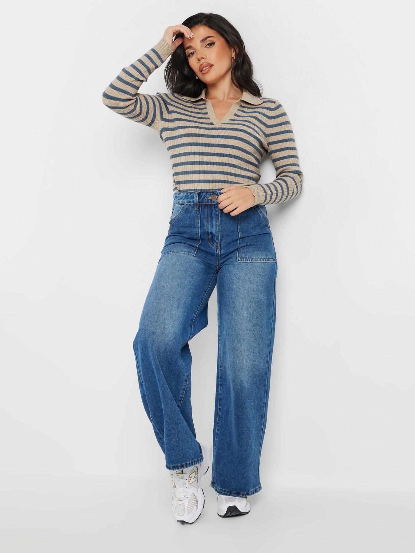  image of pixiegirl-petite-collar-stripe-jumper-multi
