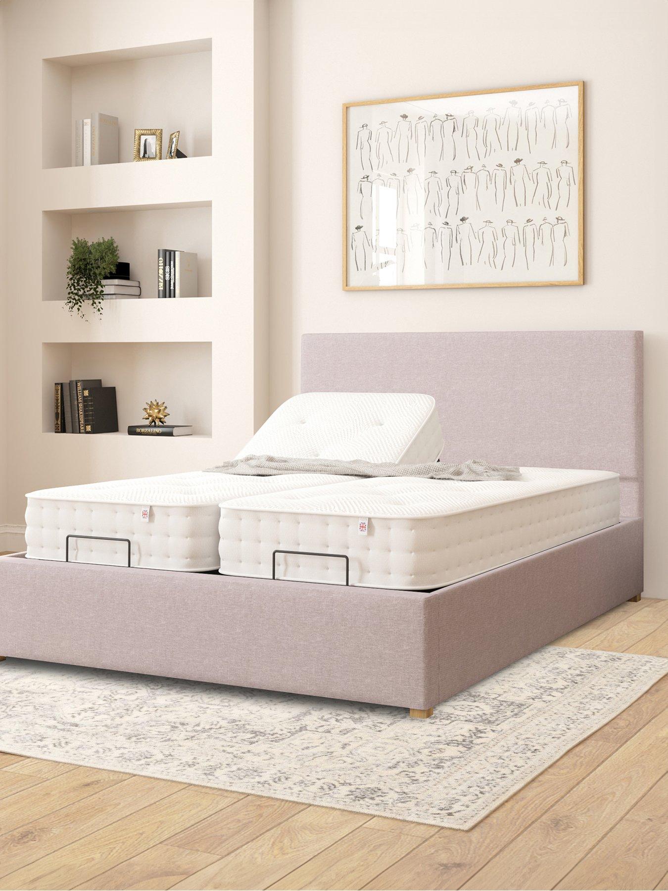 Aspire Garland Grey Linen Adjustable Bed and Mattress