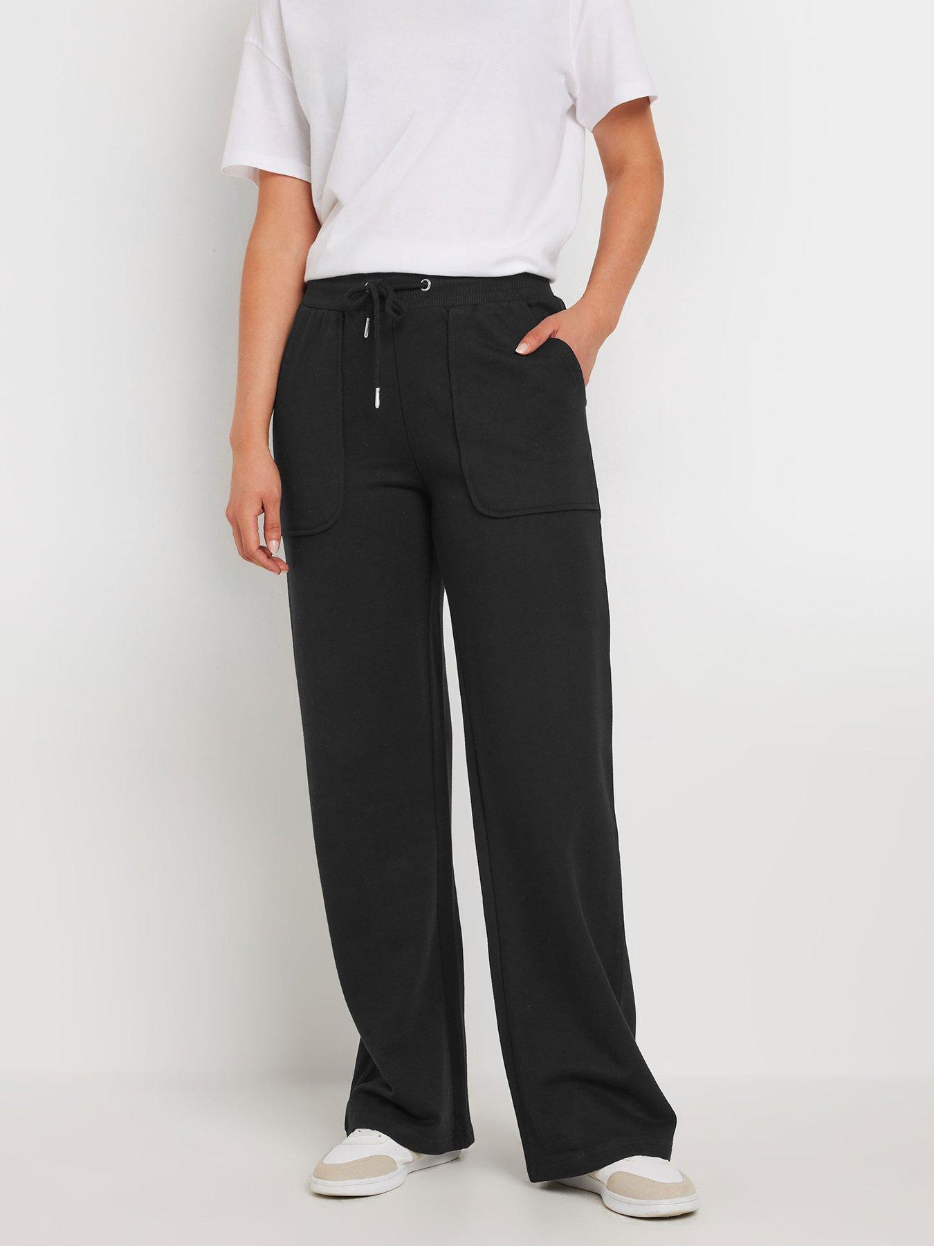 undefined Patch Pocket Wide Leg Jogger - Black