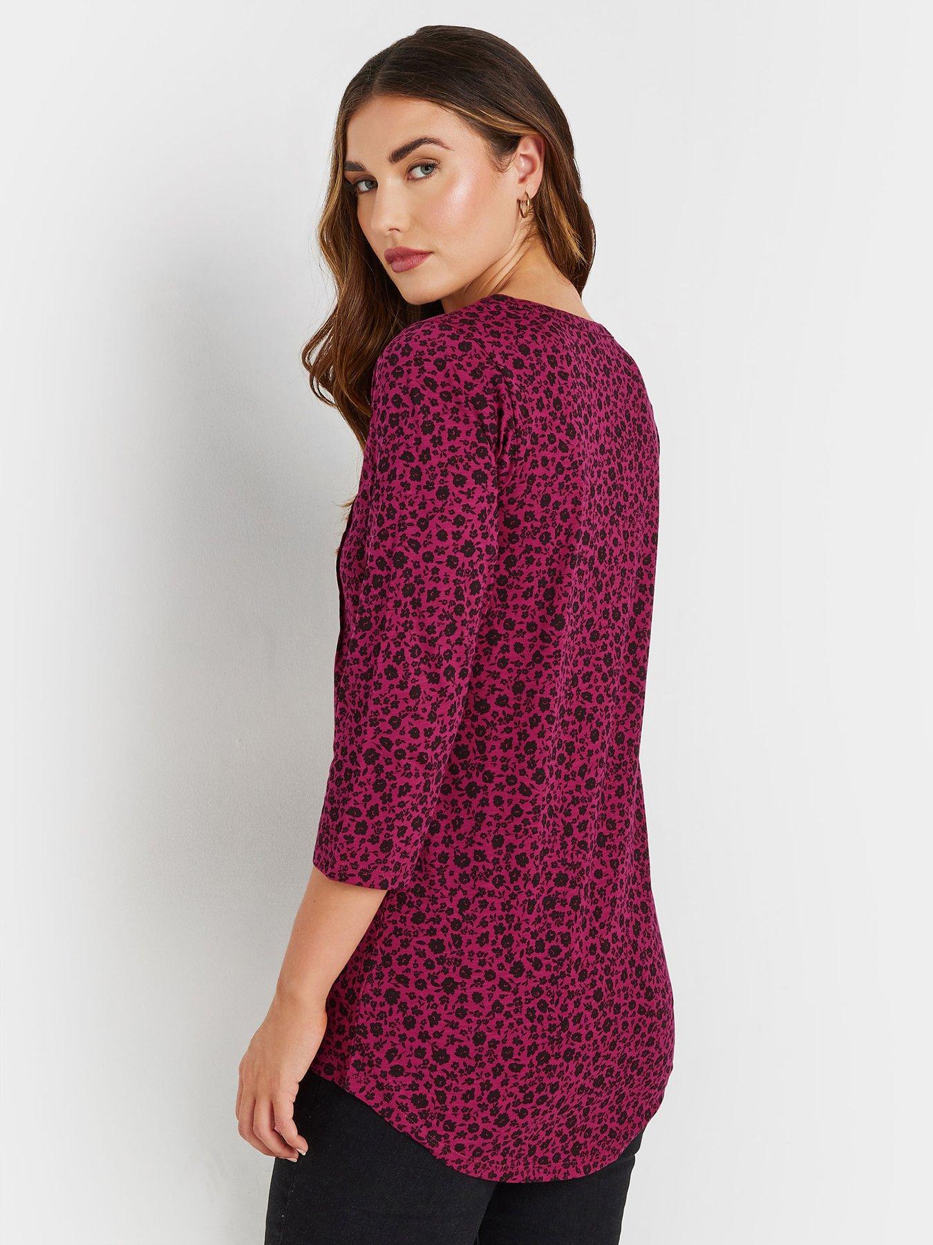  image of long-tall-sally-2-pack-34-sleeve-pintuck-top-multi