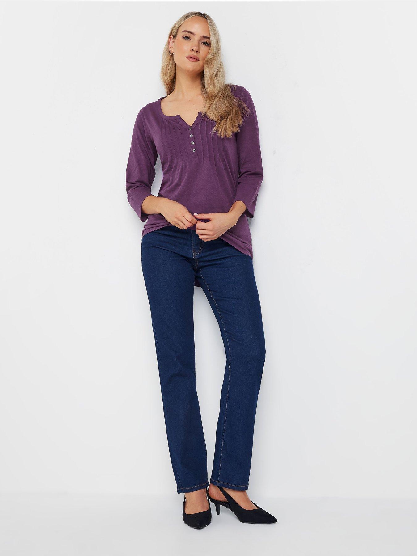  image of long-tall-sally-2-pack-34-sleeve-pintuck-top-multi