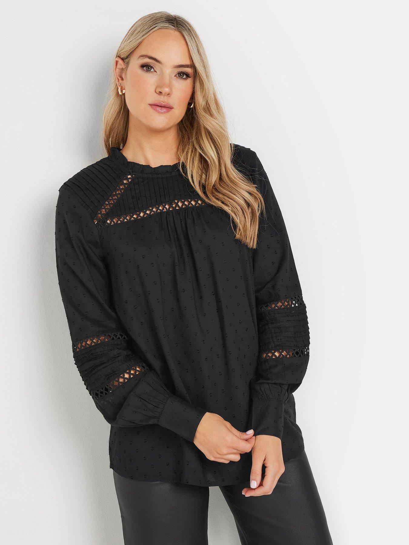 undefined Dobby Ladder Lace Shirt - Black