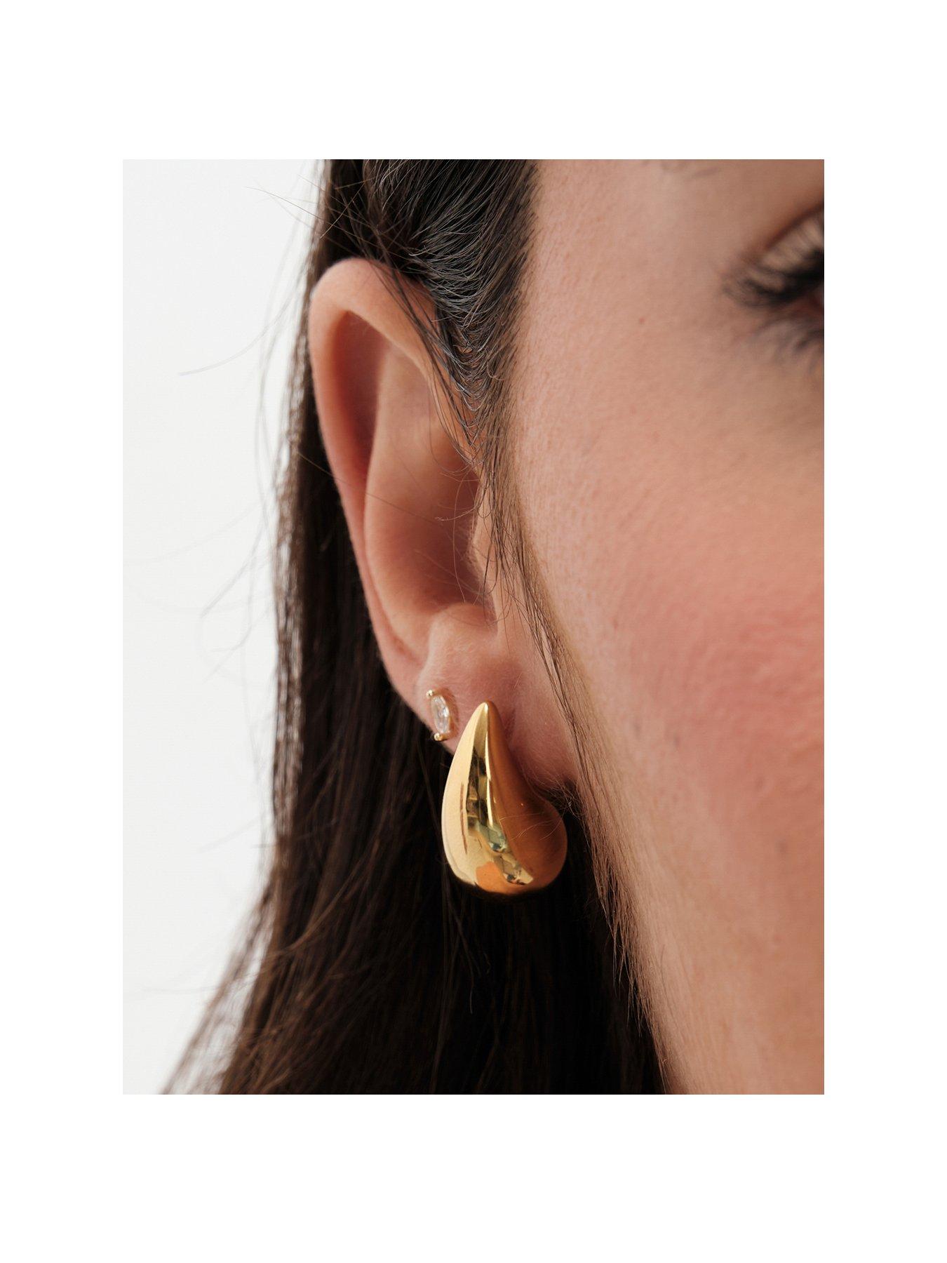 undefined Gold Plated Dome Earrings