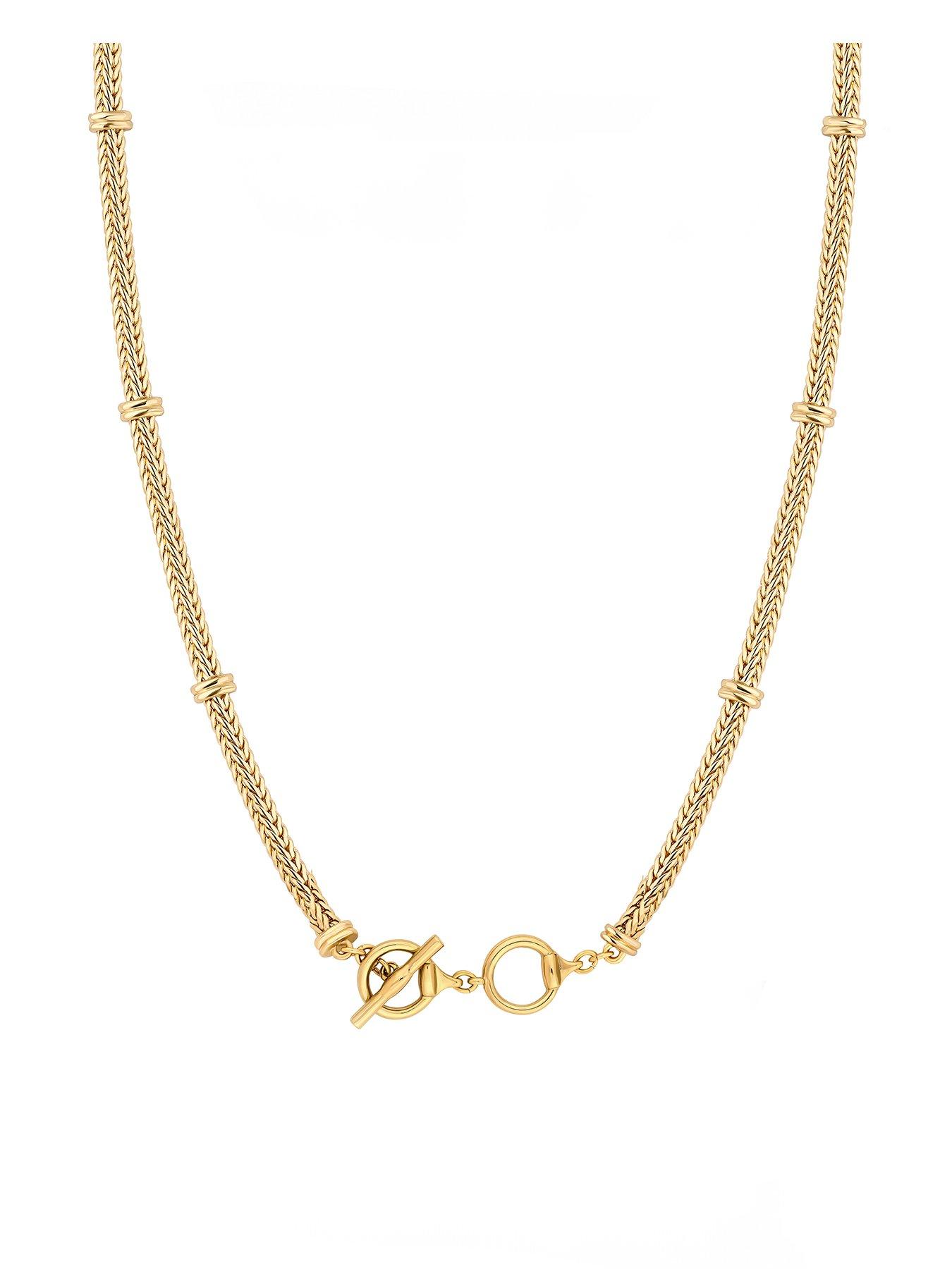 undefined Gold Flat Cobra Station Chain Necklace
