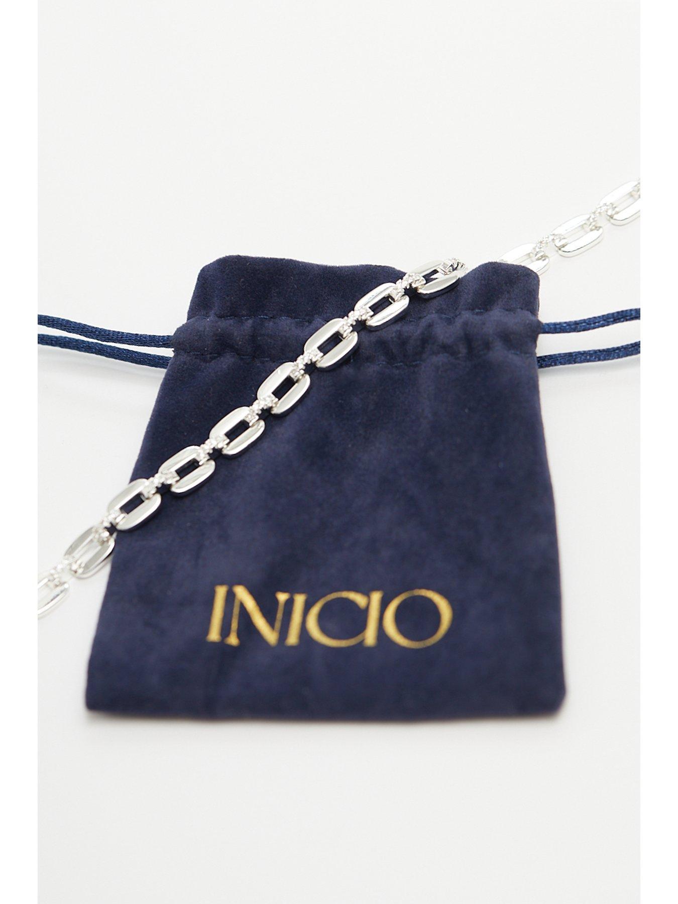  image of jon-richard-inicio-silver-plated-cubic-zirconia-chain-necklace-gift-pouch