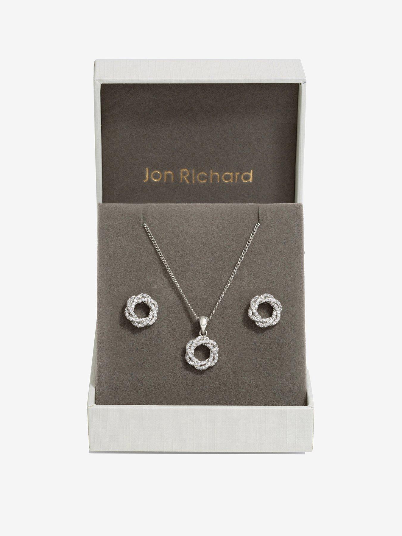 undefined Rhodium Plated Cubic Zirconia Open Twist Box Set