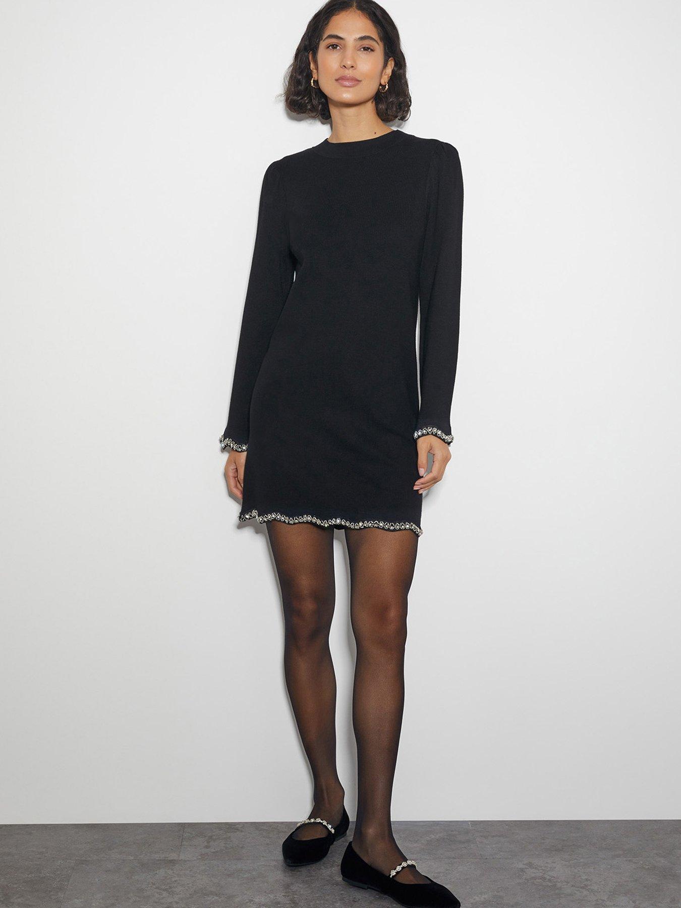Monsoon Tia Trim Knit Dress - Black | Littlewoods