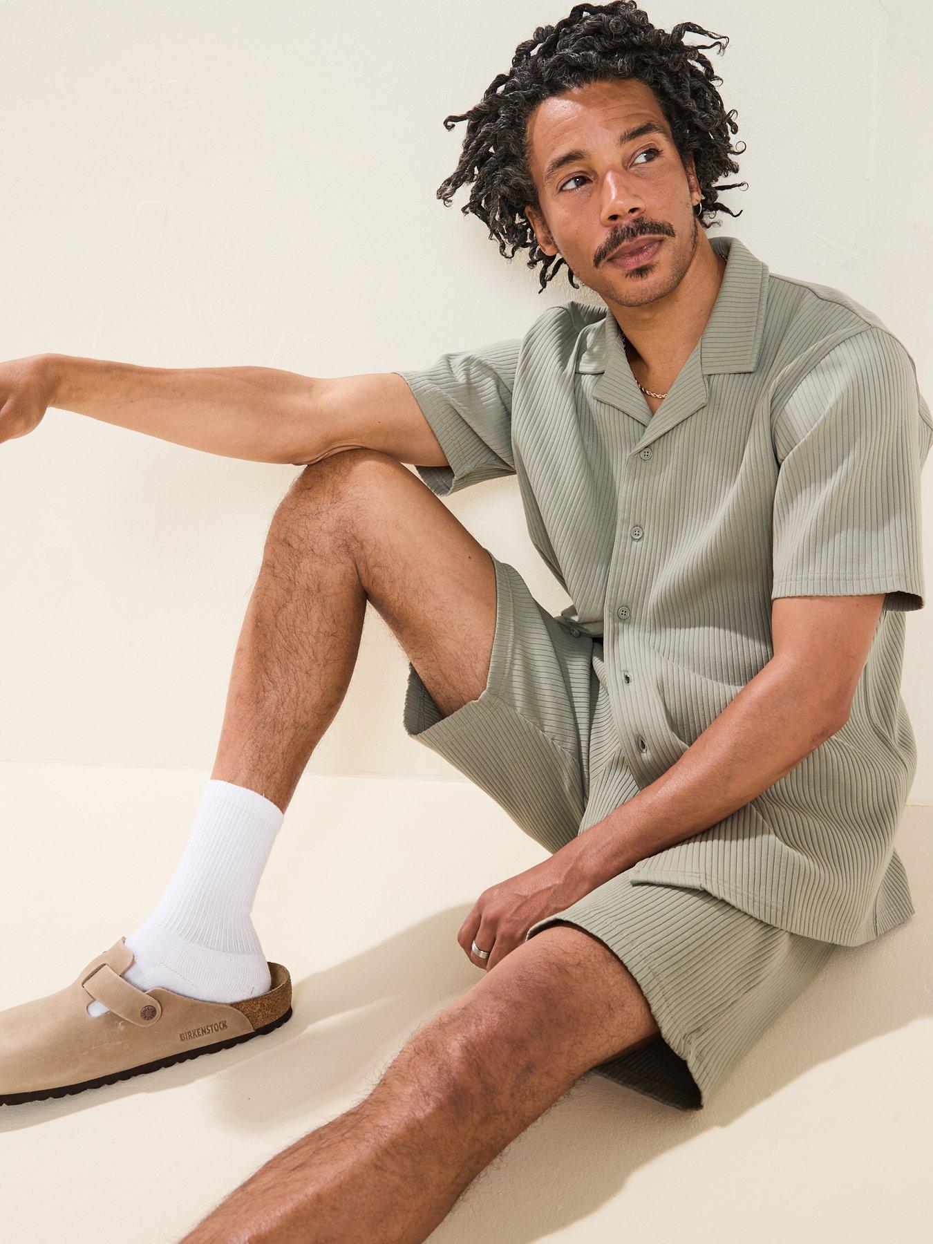  image of very-man-jersey-rib-shorts-sage