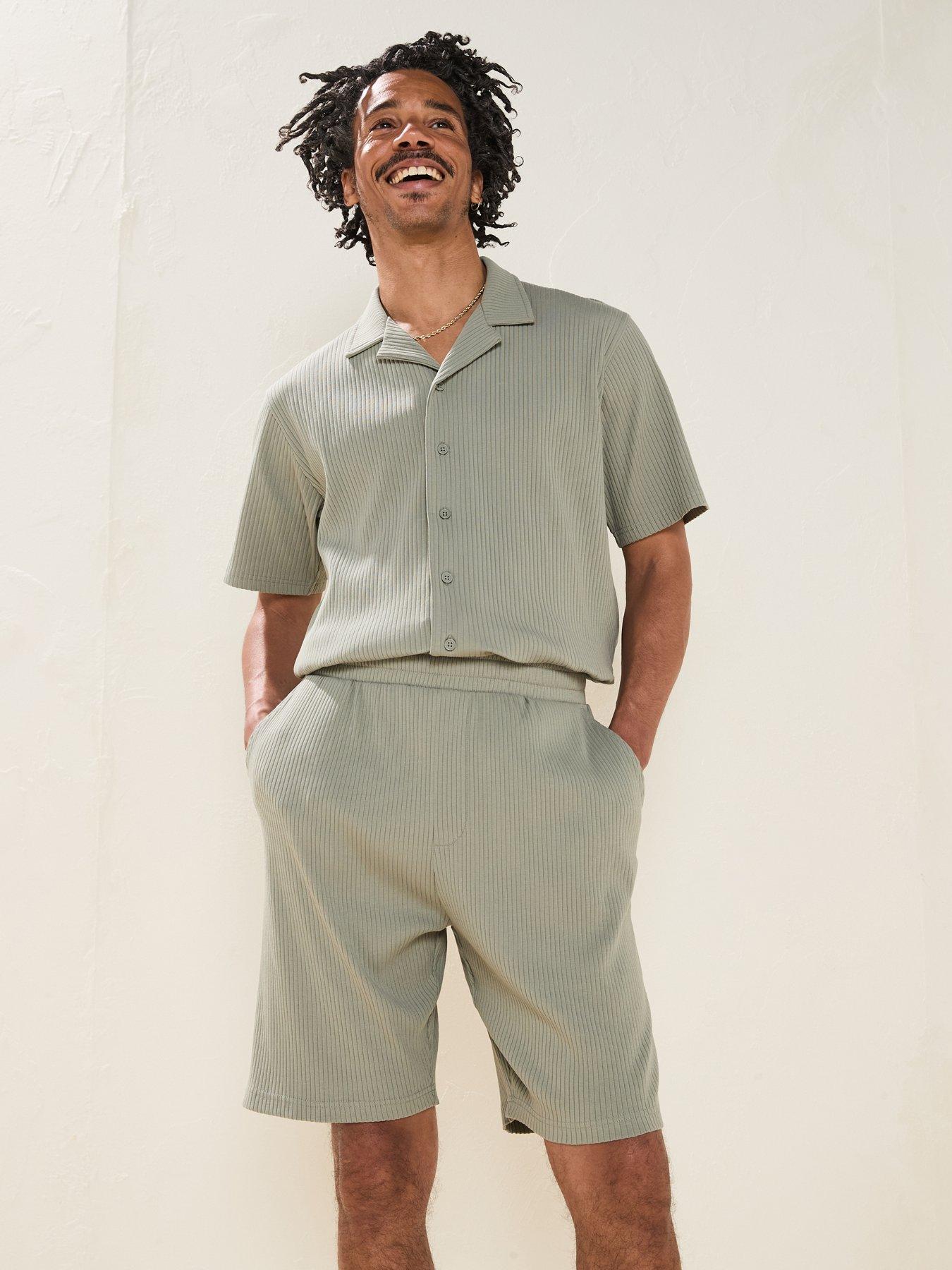  image of very-man-jersey-rib-shorts-sage