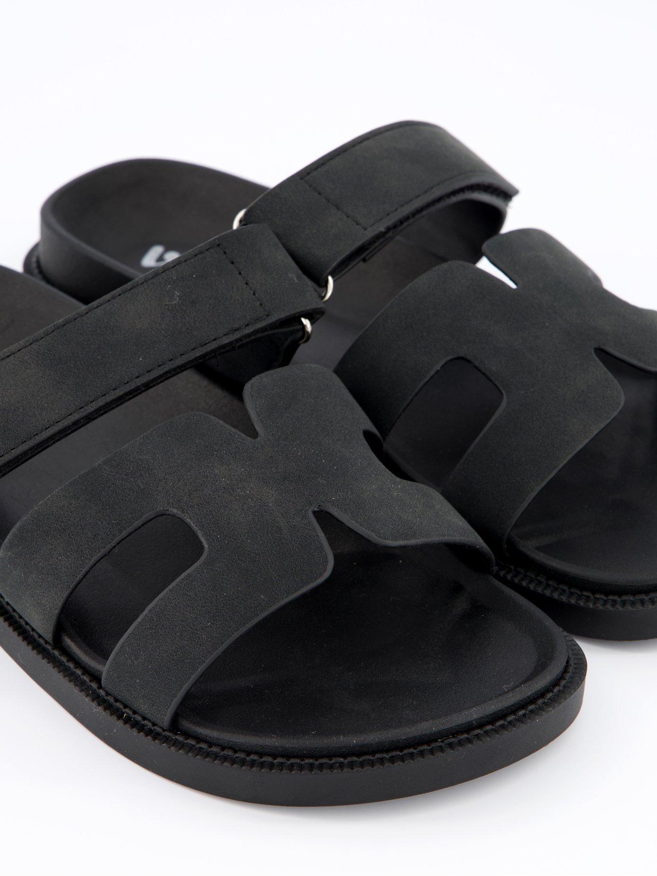  image of v-by-very-wide-fit-adjustable-strap-footbed-slider-sandal-black