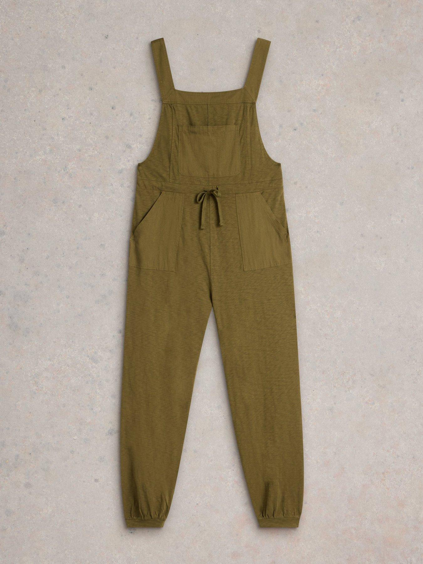  image of white-stuff-daphne-jersey-dungarees-green