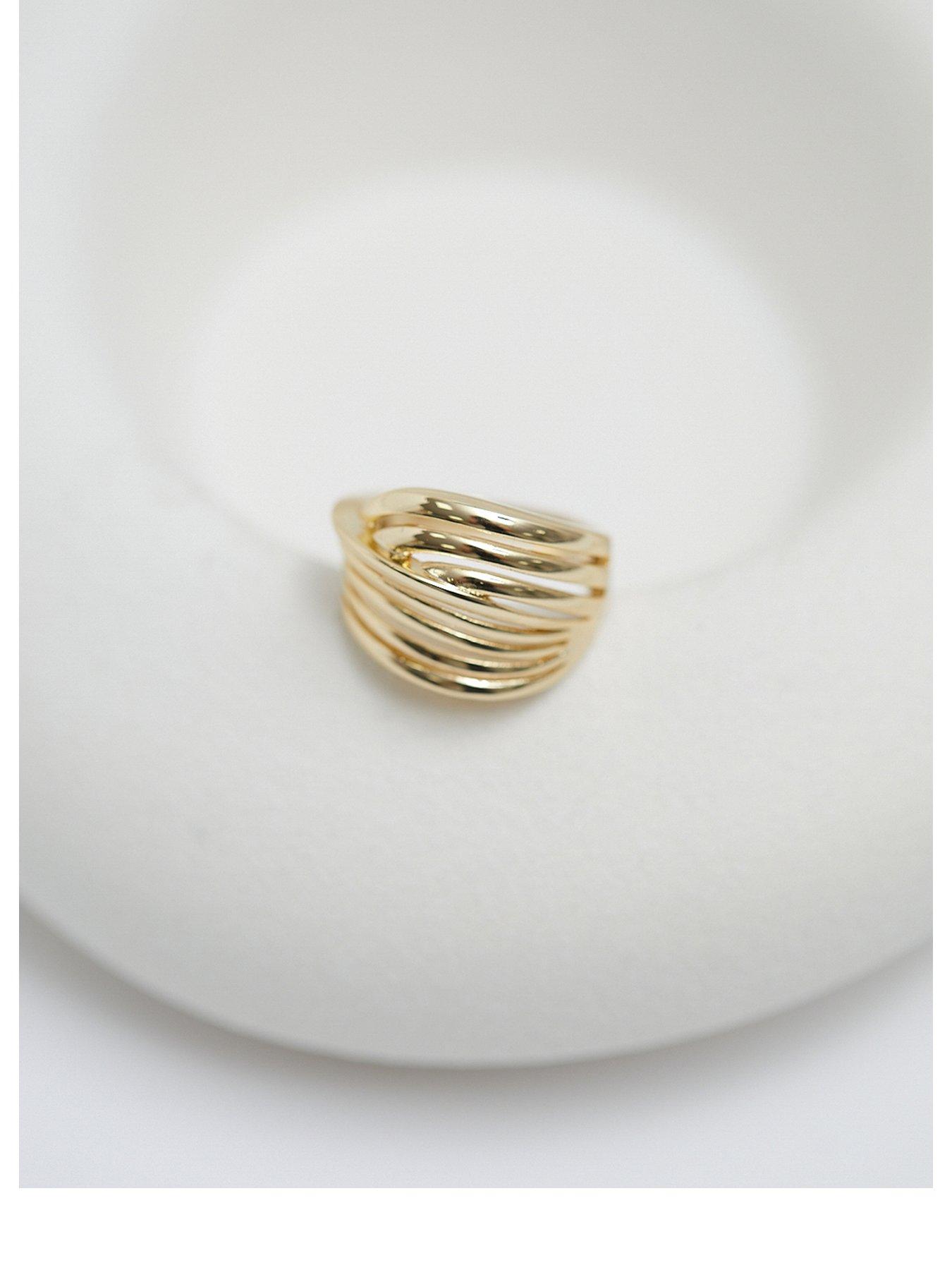  image of jon-richard-gold-plated-polished-statement-ring