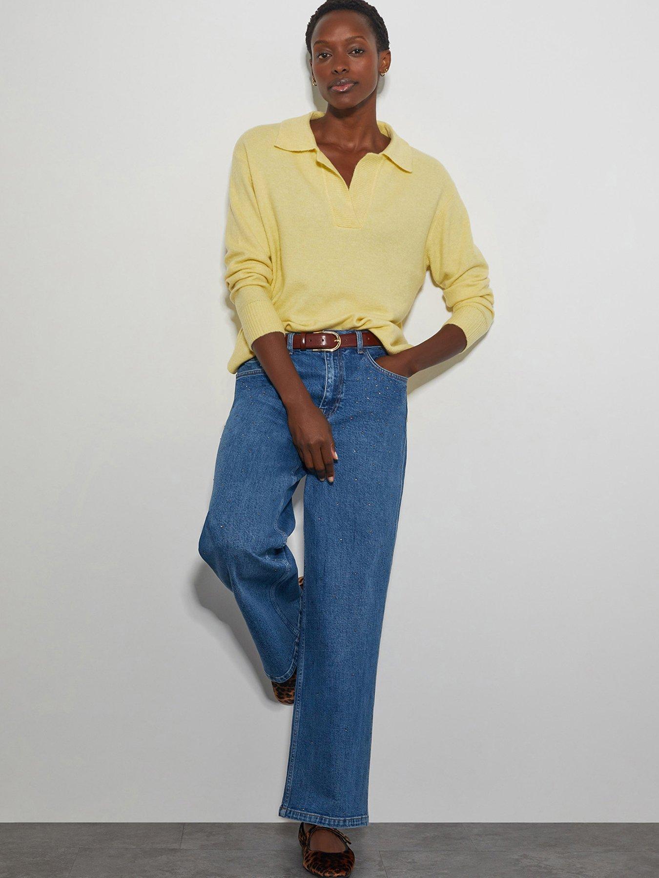 Image 3 of 4 of Monsoon Carla Collar Jumper - Yellow